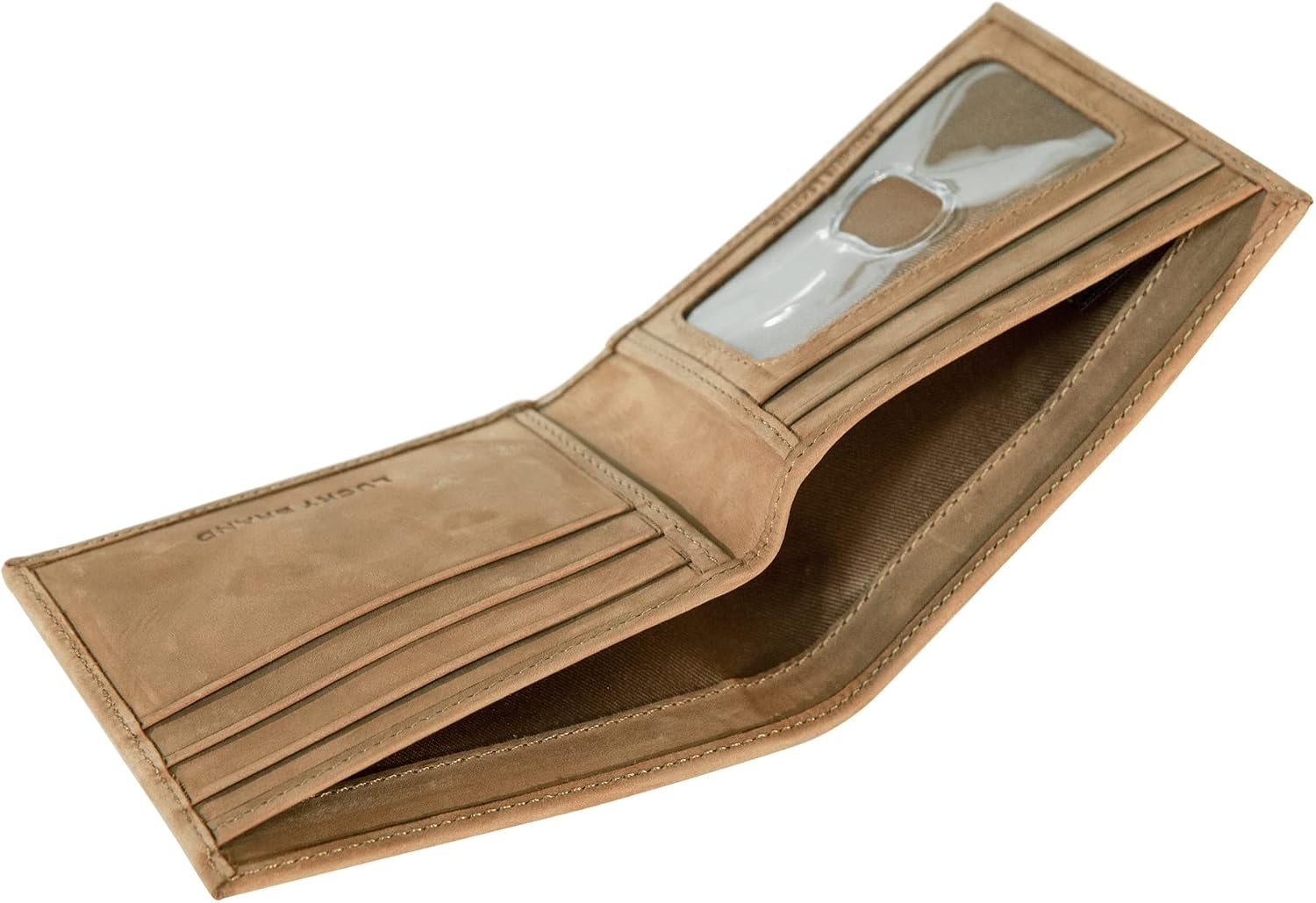 image:imageLucky Brand Mens Bifold and LFold Wallet ID Window Card Slots Genuine Leather Organization StylishFlag Embossed Leather Tan