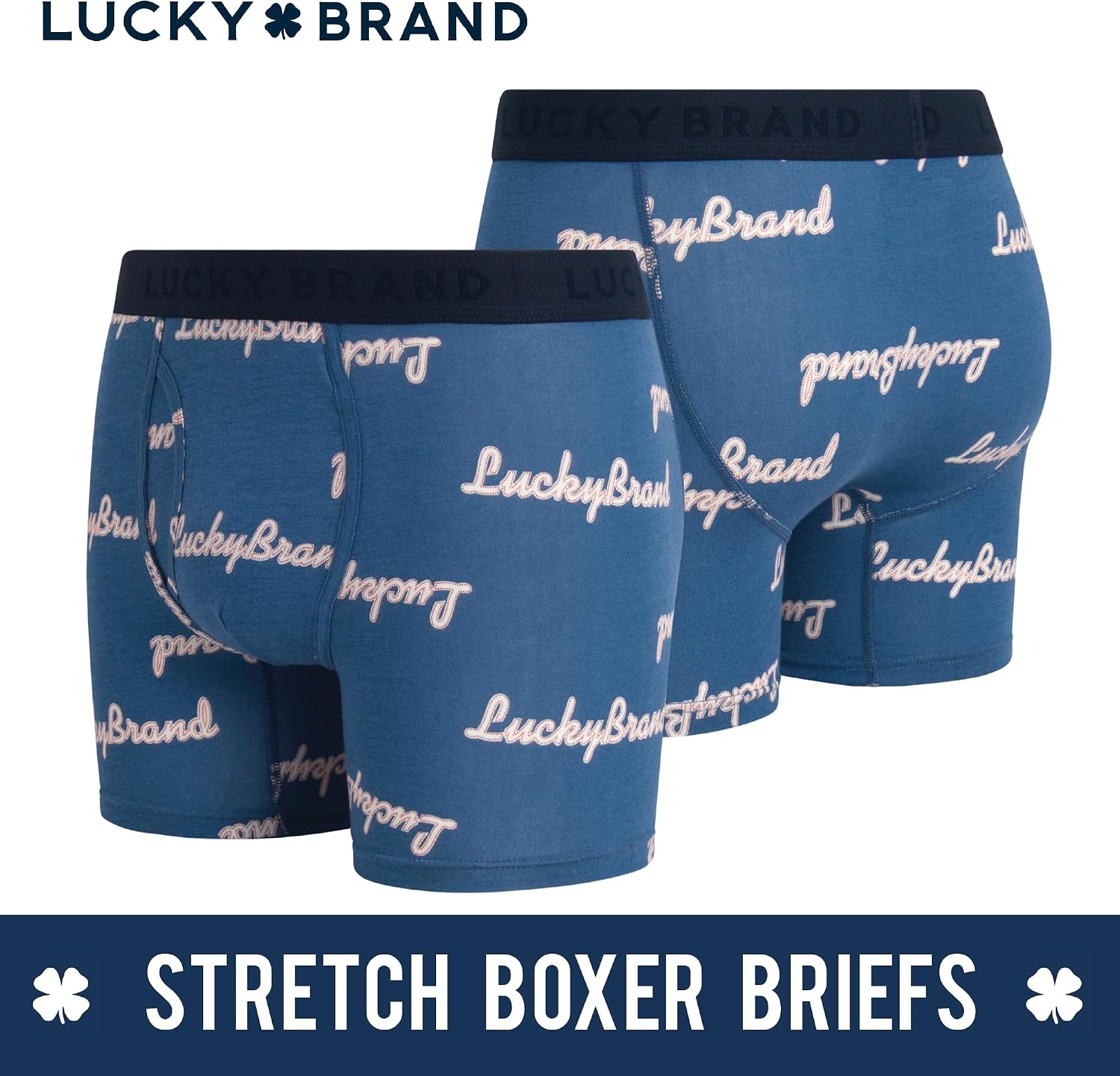 image:imageLucky Brand Mens Boxer Briefs 3 Pack Soft Stretch Casual Mens Underwear with Functional Fly Pouch Boxers S2XL Breathable Fabric Blend Promotes Airflow and Lasting Shape Flexible Fit Adapts to Your Everyday MovementsMood IndigoVintage Indigo PrintCharcoal Grey Heather
