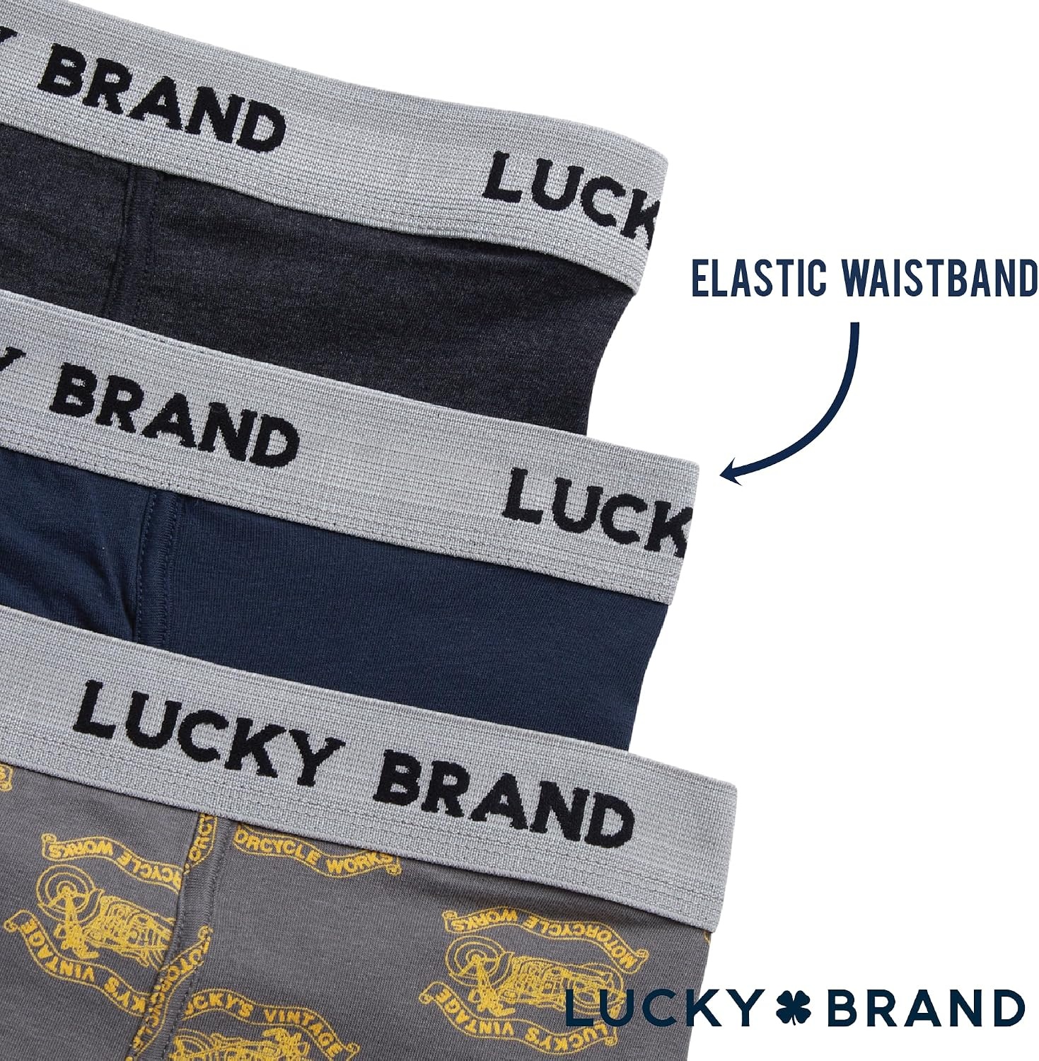 image:imageLucky Brand Mens Boxer Briefs 3 Pack Soft Stretch Casual Mens Underwear with Functional Fly Pouch Boxers S2XL Breathable Fabric Blend Promotes Airflow and Lasting Shape Flexible Fit Adapts to Your Everyday MovementsIndigoSmoked Pearl PrintCharcoal Grey