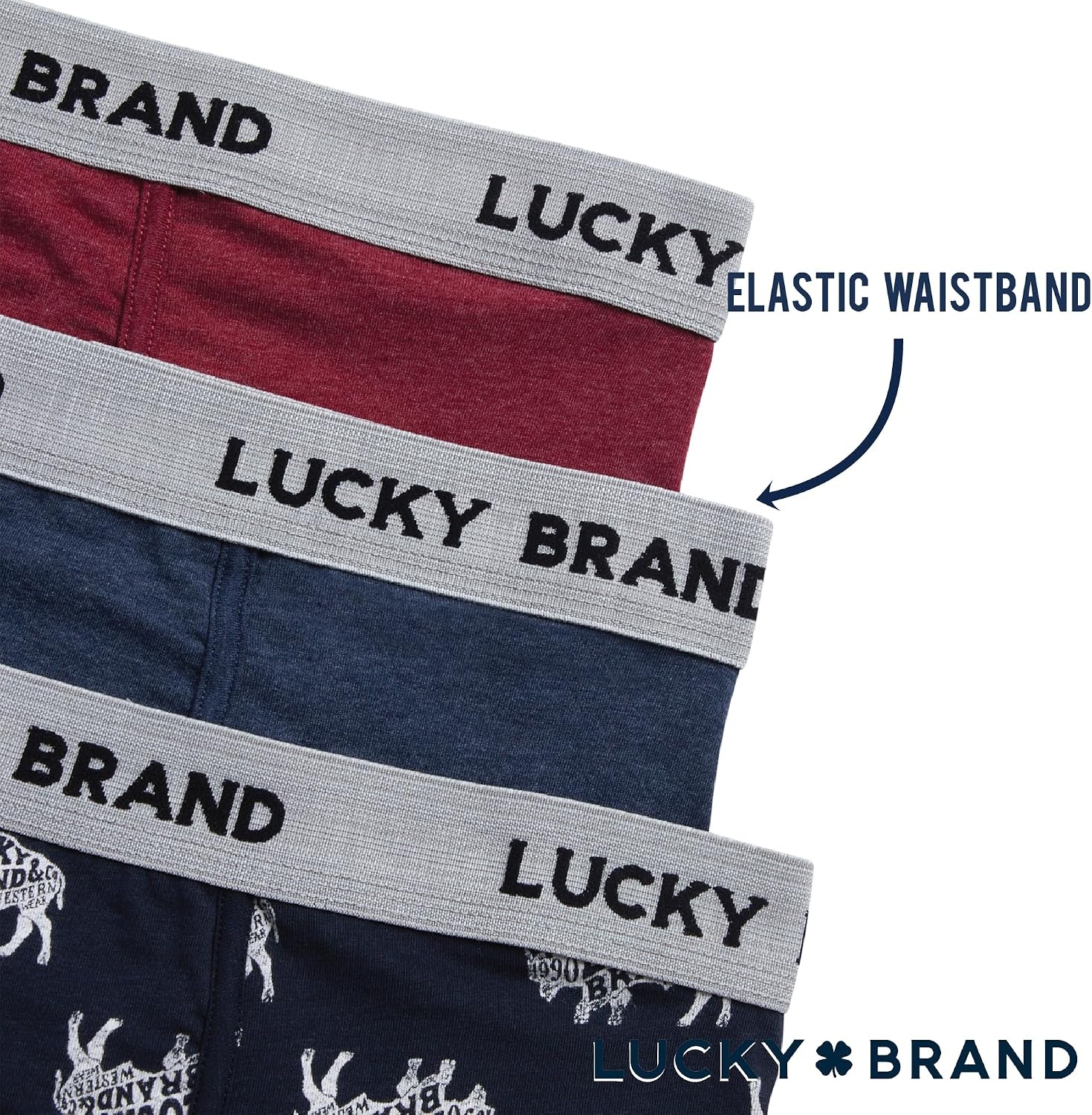 image:imageLucky Brand Mens Boxer Briefs 3 Pack Soft Stretch Casual Mens Underwear with Functional Fly Pouch Boxers S2XL Breathable Fabric Blend Promotes Airflow and Lasting Shape Flexible Fit Adapts to Your Everyday MovementsIndigo HeatherShadow BlackTibetan Red