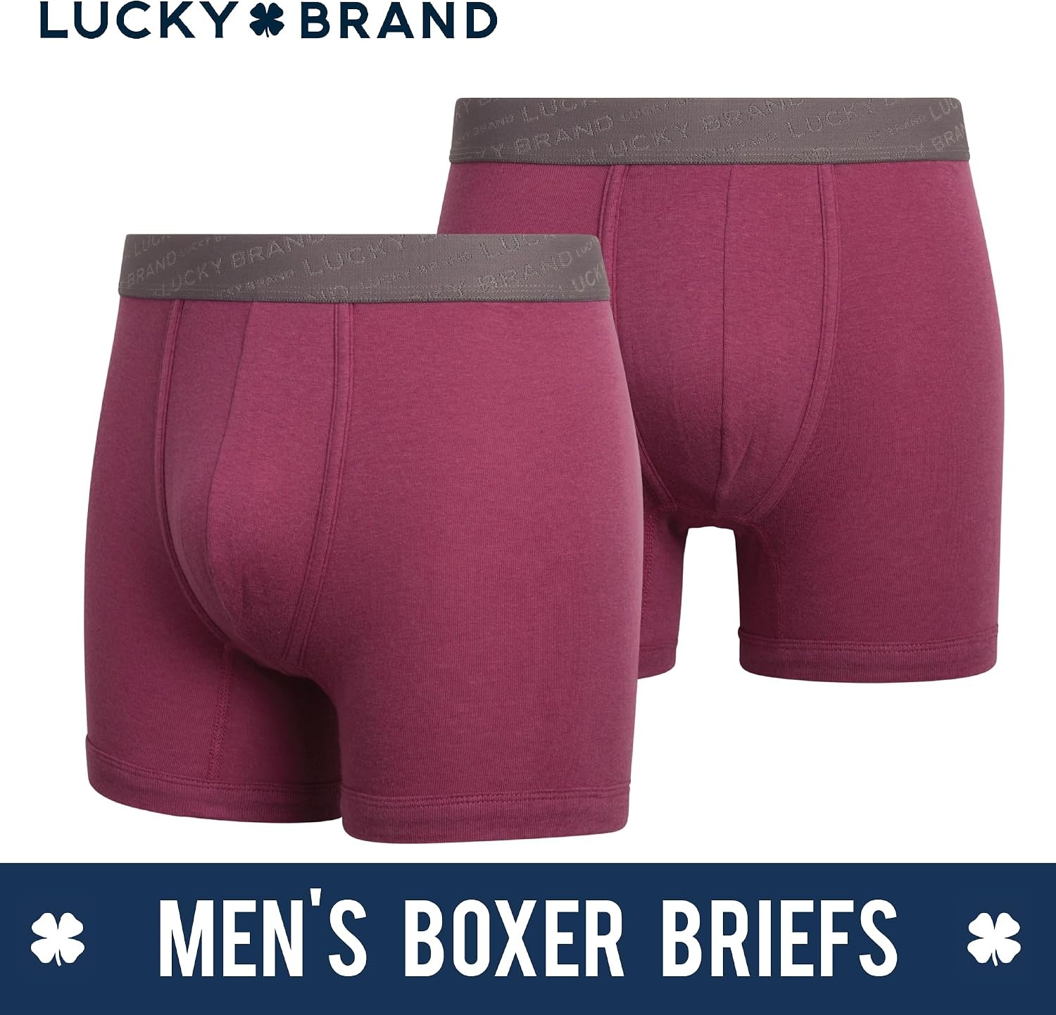 image:imageLucky Brand Mens Boxer Briefs 3 Pack Soft Stretch Cotton Boxer Briefs for Men w Contour Pouch 5 Inseam Mens UnderwearEclipsePurpleLight Blue