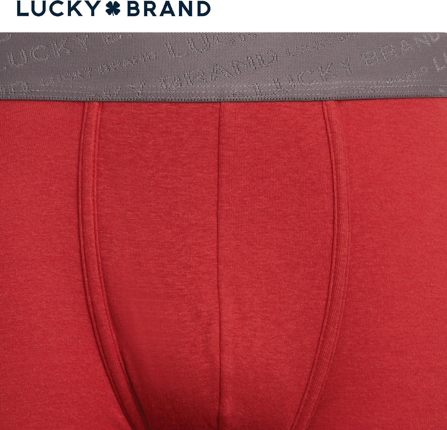 image:imageLucky Brand Mens Boxer Briefs 3 Pack Soft Stretch Cotton Boxer Briefs for Men w Contour Pouch 5 Inseam Mens UnderwearEclipseRedSilver