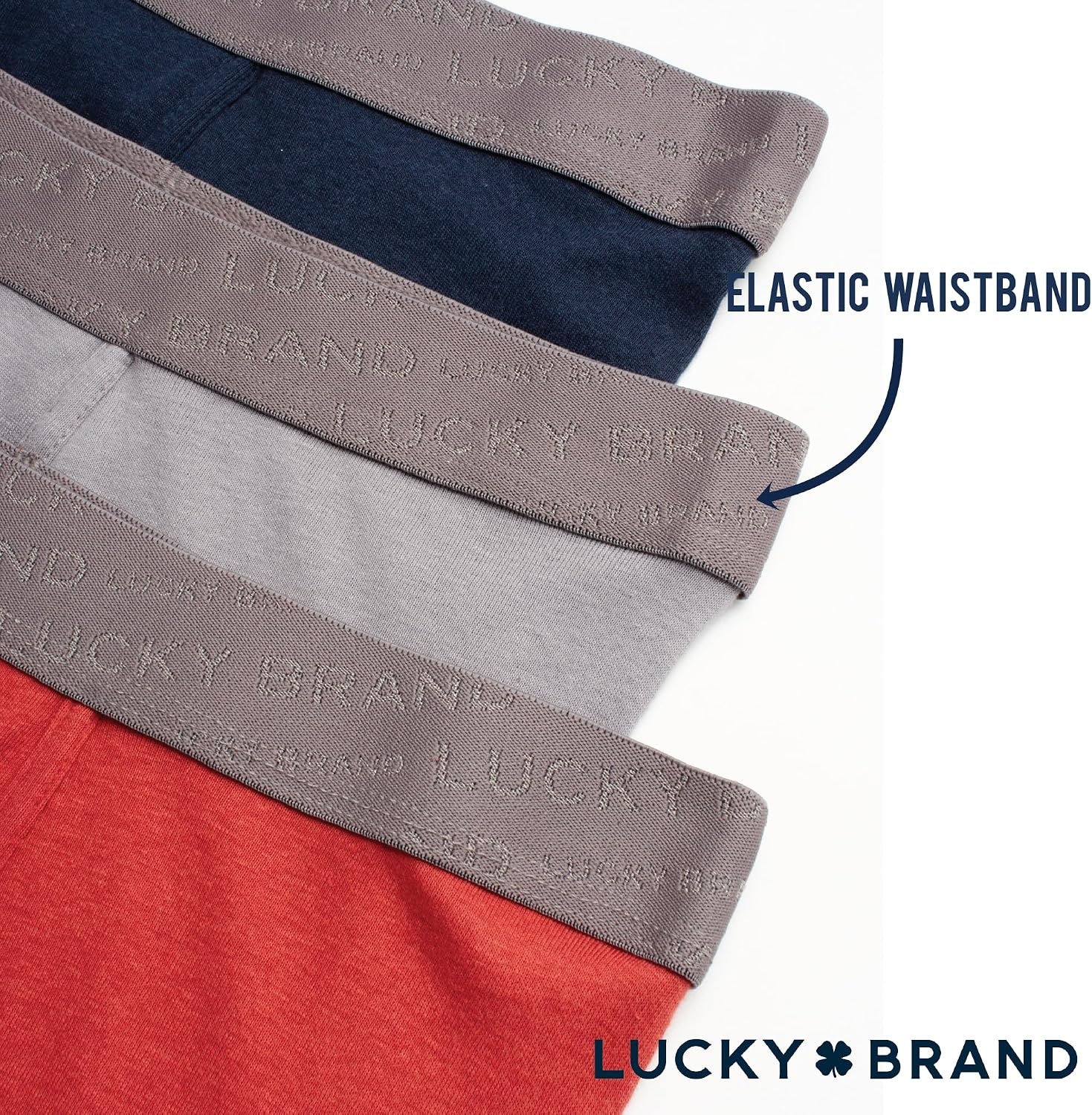 image:imageLucky Brand Mens Boxer Briefs 3 Pack Soft Stretch Cotton Boxer Briefs for Men w Contour Pouch 5 Inseam Mens UnderwearEclipseRedSilver