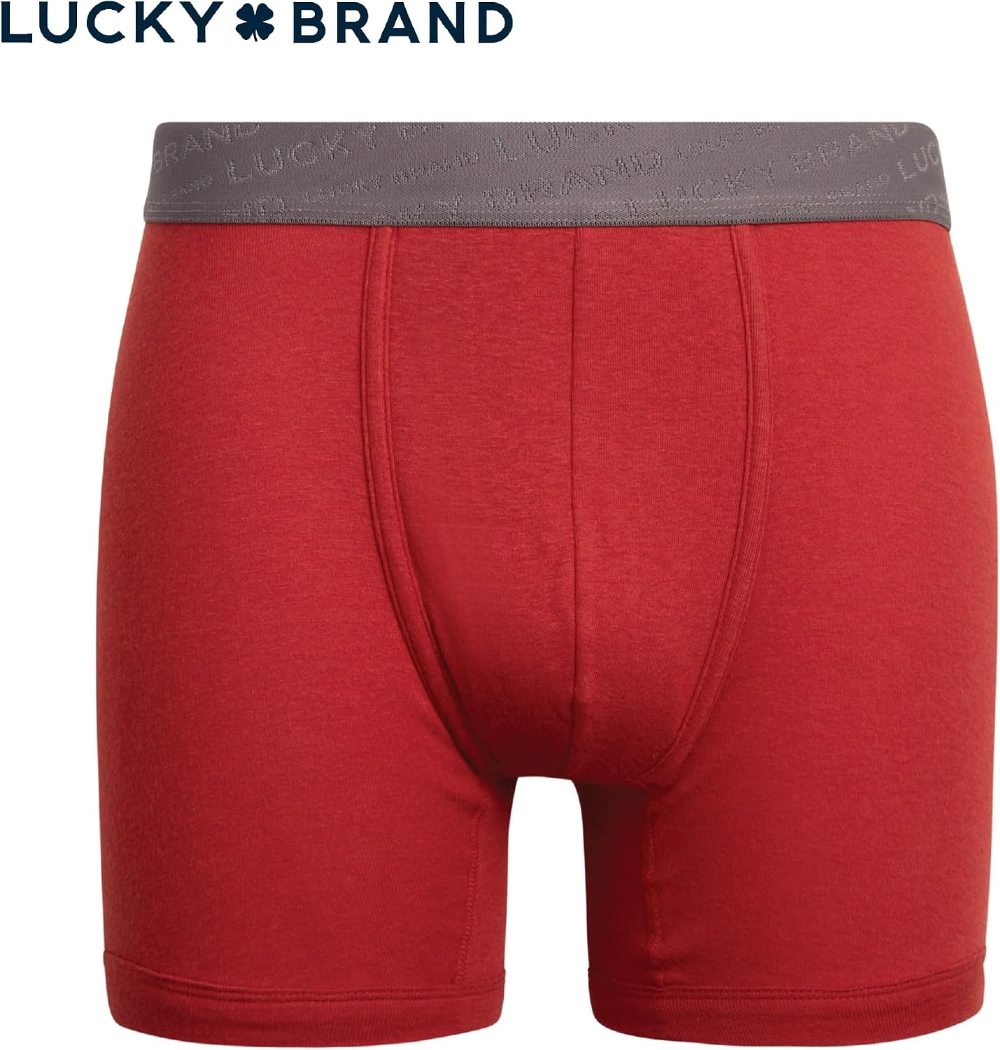 image:imageLucky Brand Mens Boxer Briefs 3 Pack Soft Stretch Cotton Boxer Briefs for Men w Contour Pouch 5 Inseam Mens UnderwearEclipseRedSilver