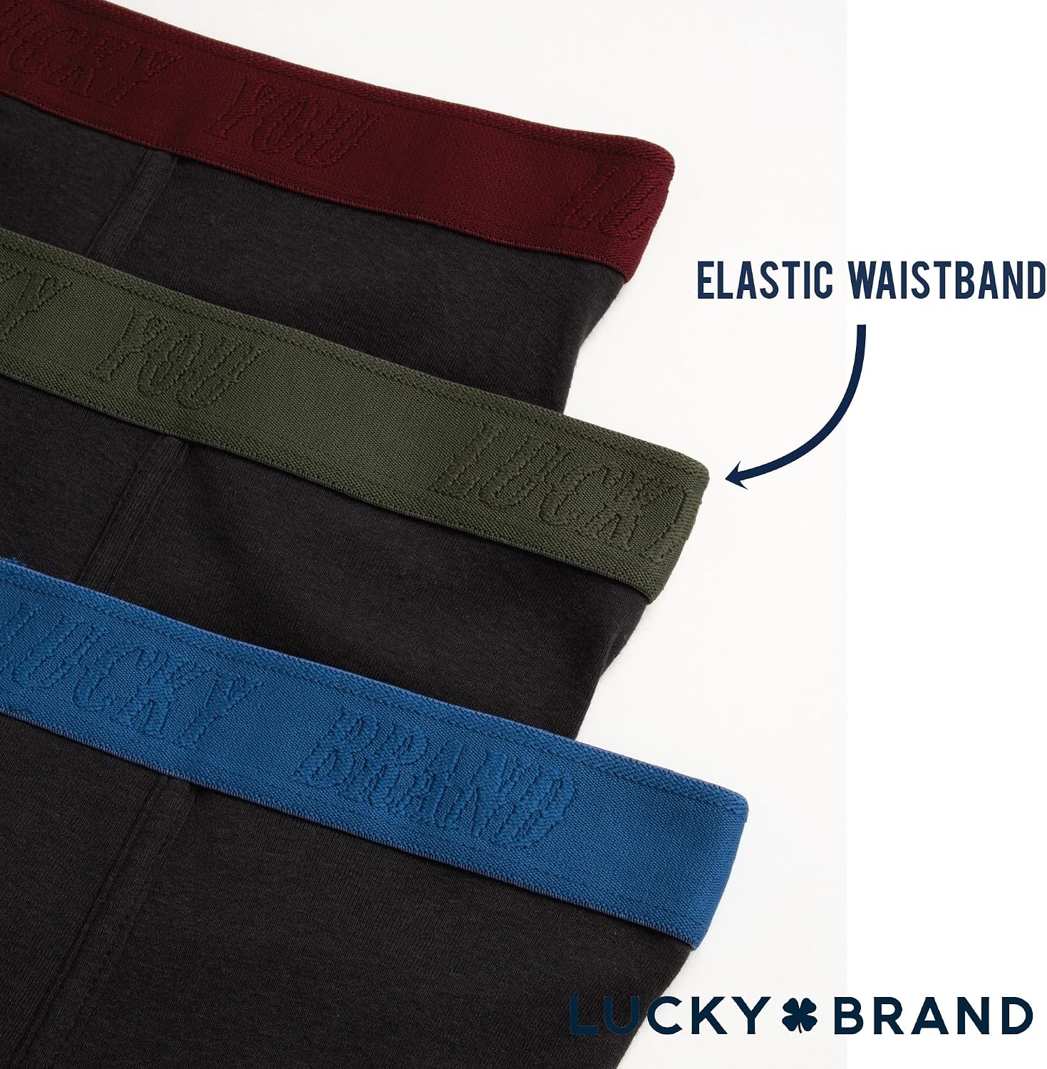 image:imageLucky Brand Mens Boxer Briefs 3 Pack Soft Stretch Cotton Boxer Briefs for Men w Contour Pouch 5 Inseam Mens UnderwearJet Black Contrast