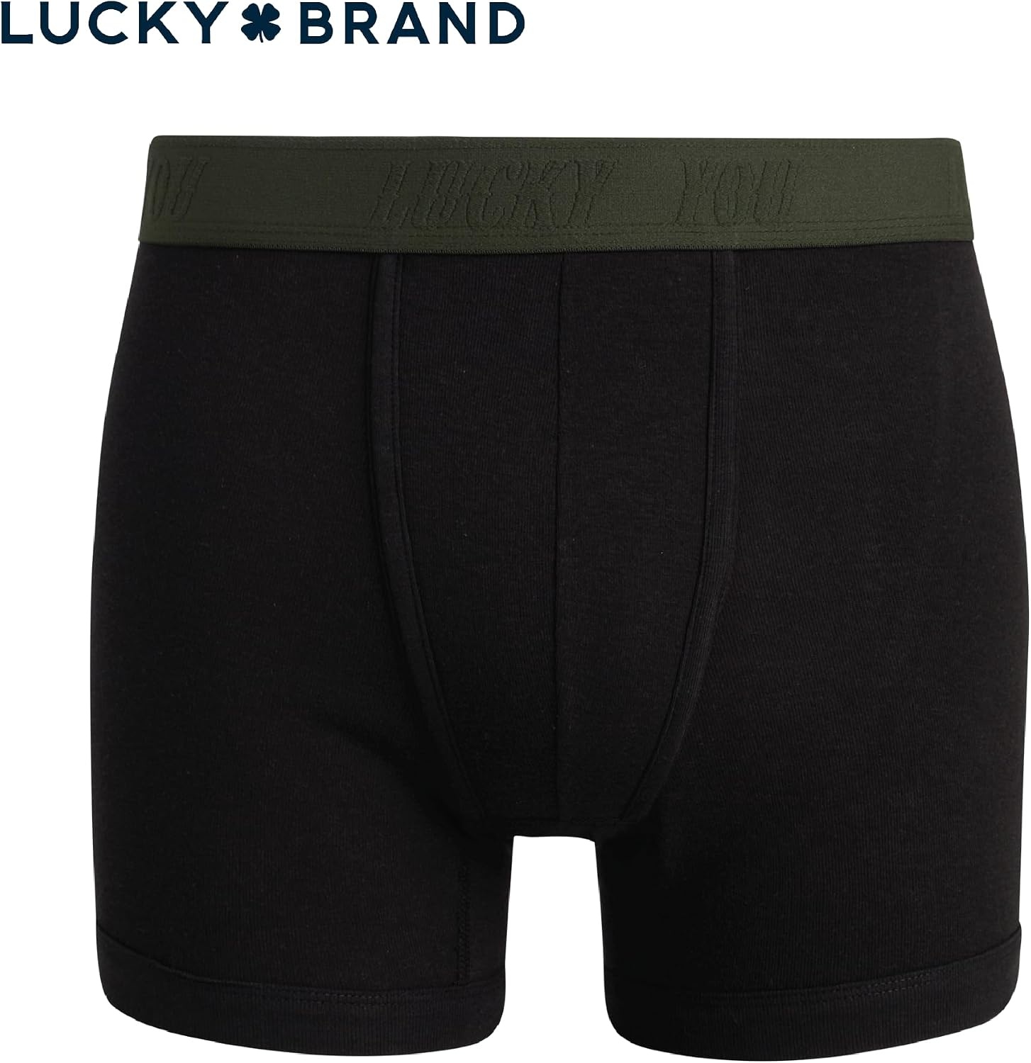 image:imageLucky Brand Mens Boxer Briefs 3 Pack Soft Stretch Cotton Boxer Briefs for Men w Contour Pouch 5 Inseam Mens UnderwearJet Black Contrast