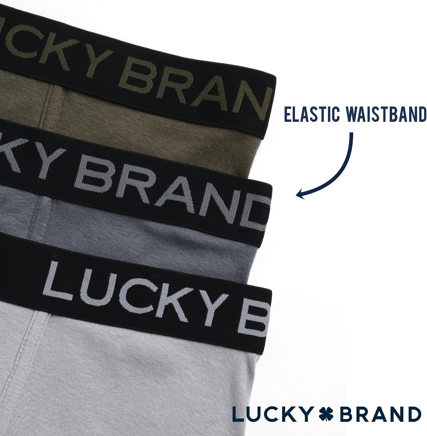 image:imageLucky Brand Mens Boxer Briefs 3 Pack Soft Stretch Cotton Boxer Briefs for Men w Contour Pouch 5 Inseam Mens UnderwearLeafAlloySmoked Pearl