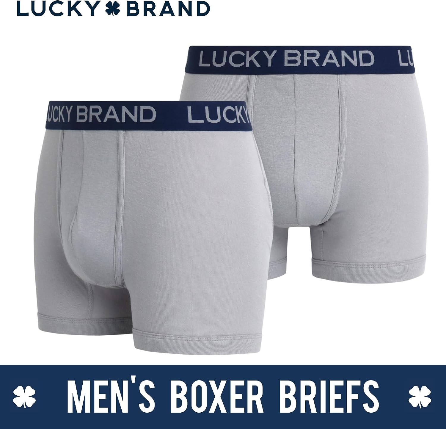 image:imageLucky Brand Mens Boxer Briefs 3 Pack Soft Stretch Cotton Boxer Briefs for Men w Contour Pouch 5 Inseam Mens UnderwearLeafAlloySmoked Pearl