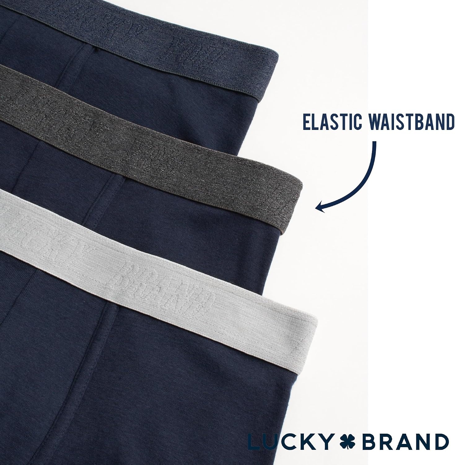 image:imageLucky Brand Mens Boxer Briefs 3 Pack Soft Stretch Cotton Boxer Briefs for Men w Contour Pouch 5 Inseam Mens UnderwearMood Indigo Blue