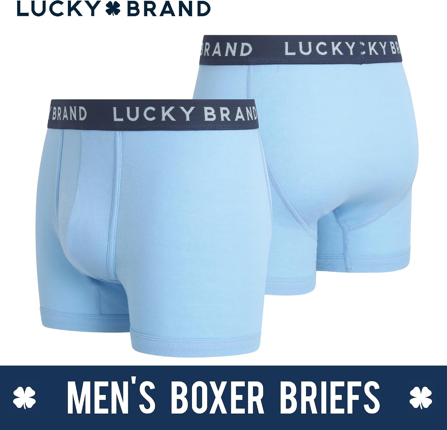 image:imageLucky Brand Mens Boxer Briefs 3 Pack Soft Stretch Cotton Boxer Briefs for Men w Contour Pouch 5 Inseam Mens UnderwearVintage IndigoFaded DenimLight Blue