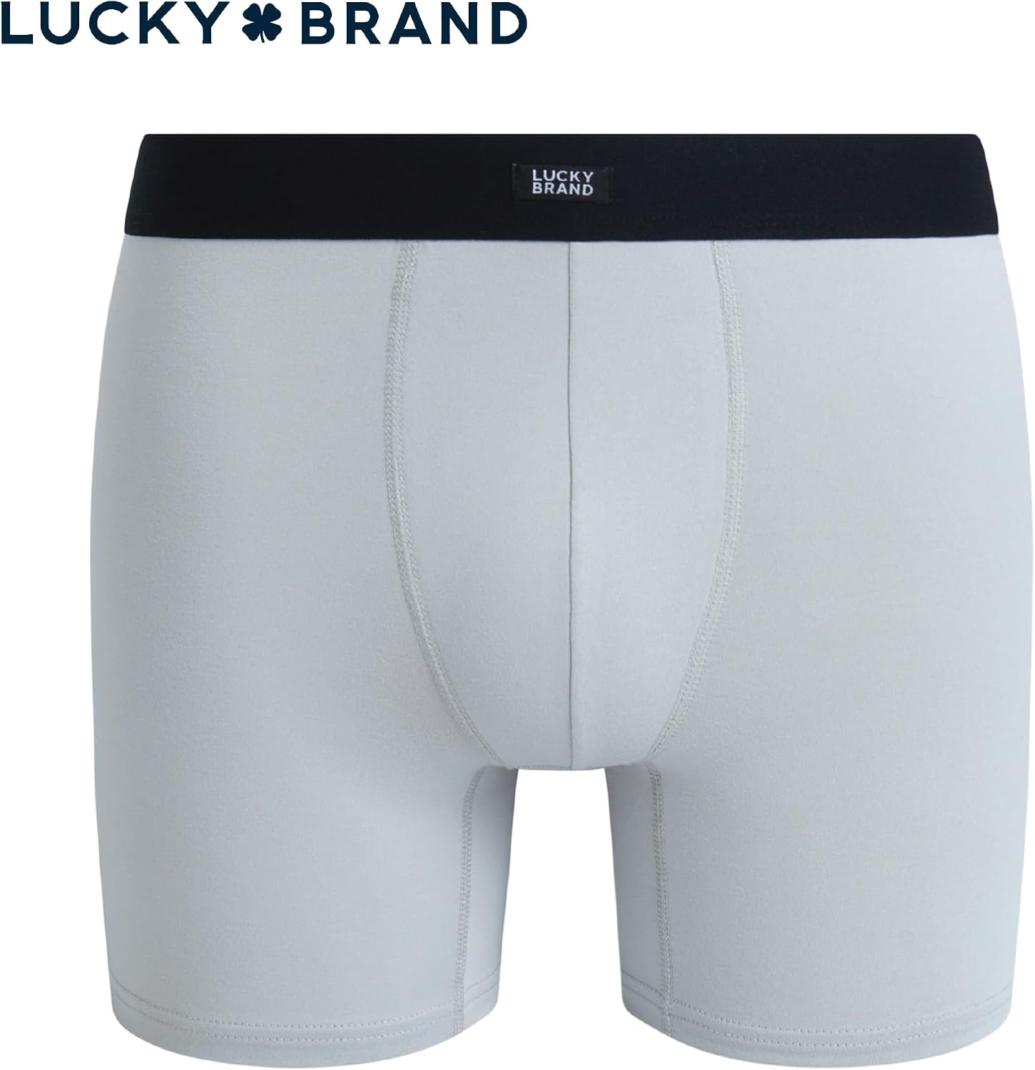 image:imageLucky Brand Mens Boxer Briefs 4 Pack Athletic Boxer Briefs for Men Soft Stretch Mens Underwear with Pouch 6 InseamMedium GreyBlackBlack PrintSoft Grey
