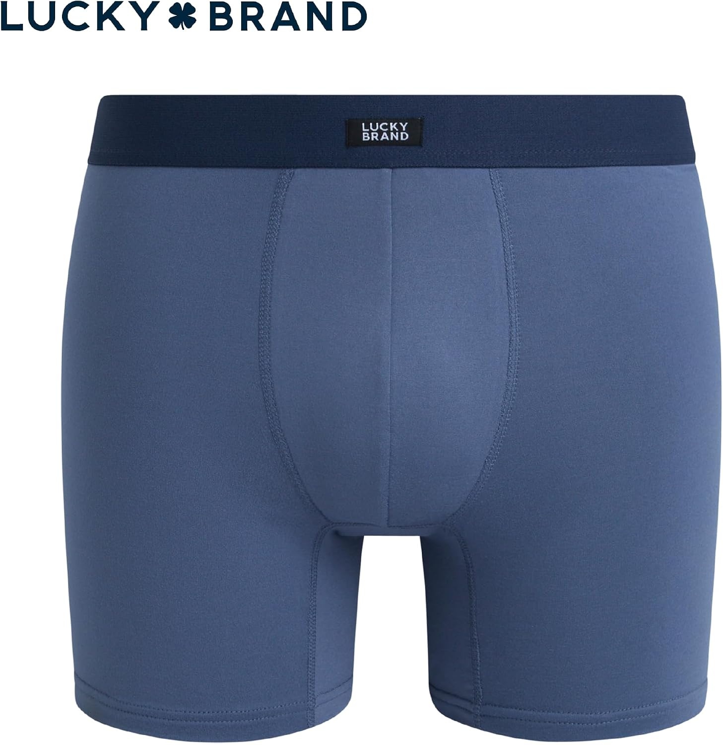 image:imageLucky Brand Mens Boxer Briefs 4 Pack Athletic Boxer Briefs for Men Soft Stretch Mens Underwear with Pouch 6 InseamMood IndigoLegion BlueStripesVintage Indigo