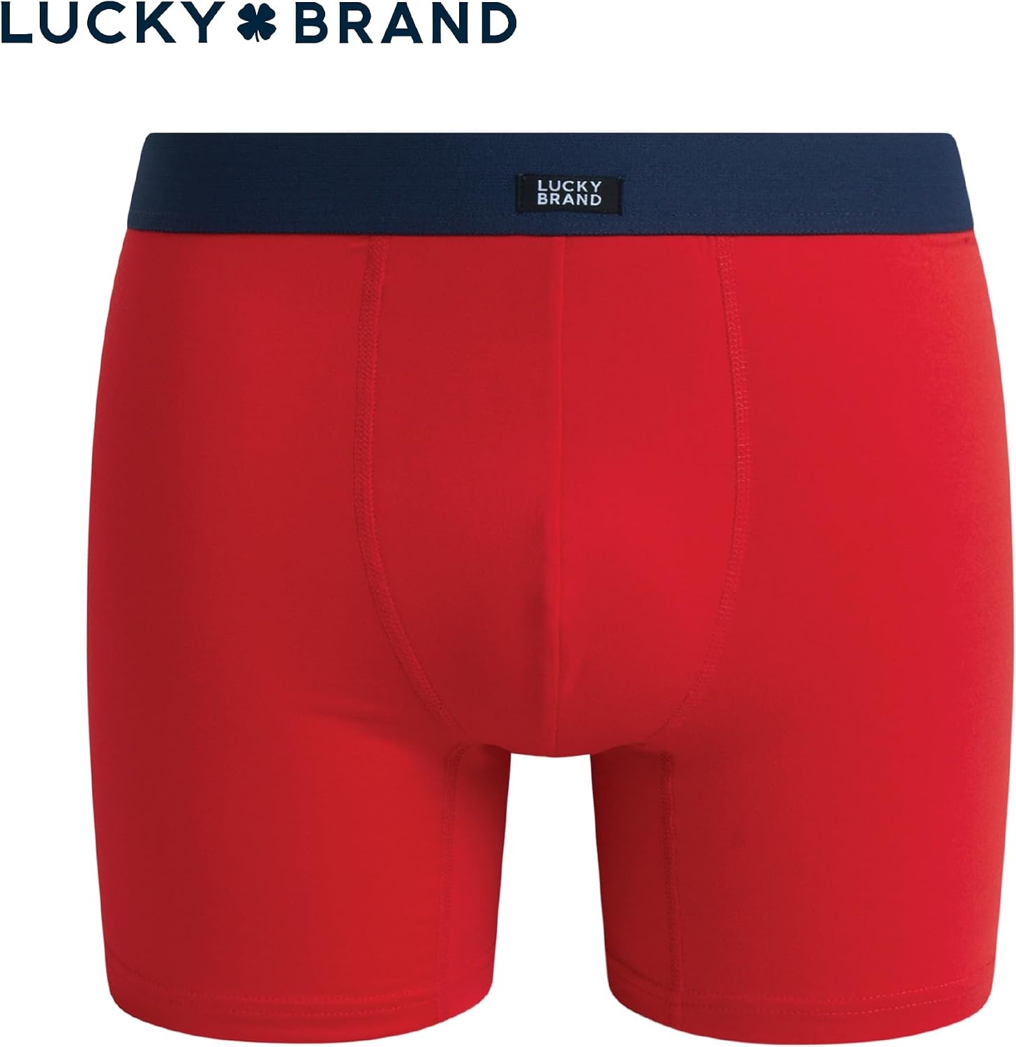 image:imageLucky Brand Mens Boxer Briefs 4 Pack Athletic Boxer Briefs for Men Soft Stretch Mens Underwear with Pouch 6 InseamMood IndigoVivid RedPrintBeige