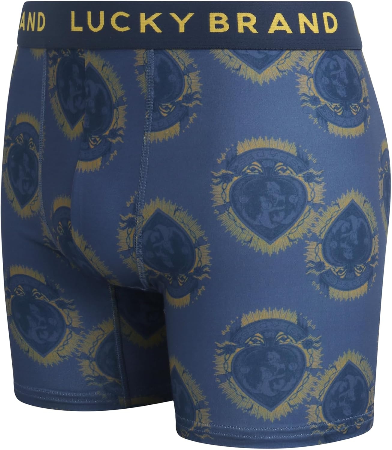 image:imageLucky Brand Mens Boxer Briefs  4 Pack Athletic Boxer Briefs for Men Soft Stretch Mens Underwear with Pouch 6 InseamMoon IndigoGreenVintage Indigo PrintMood Indigo