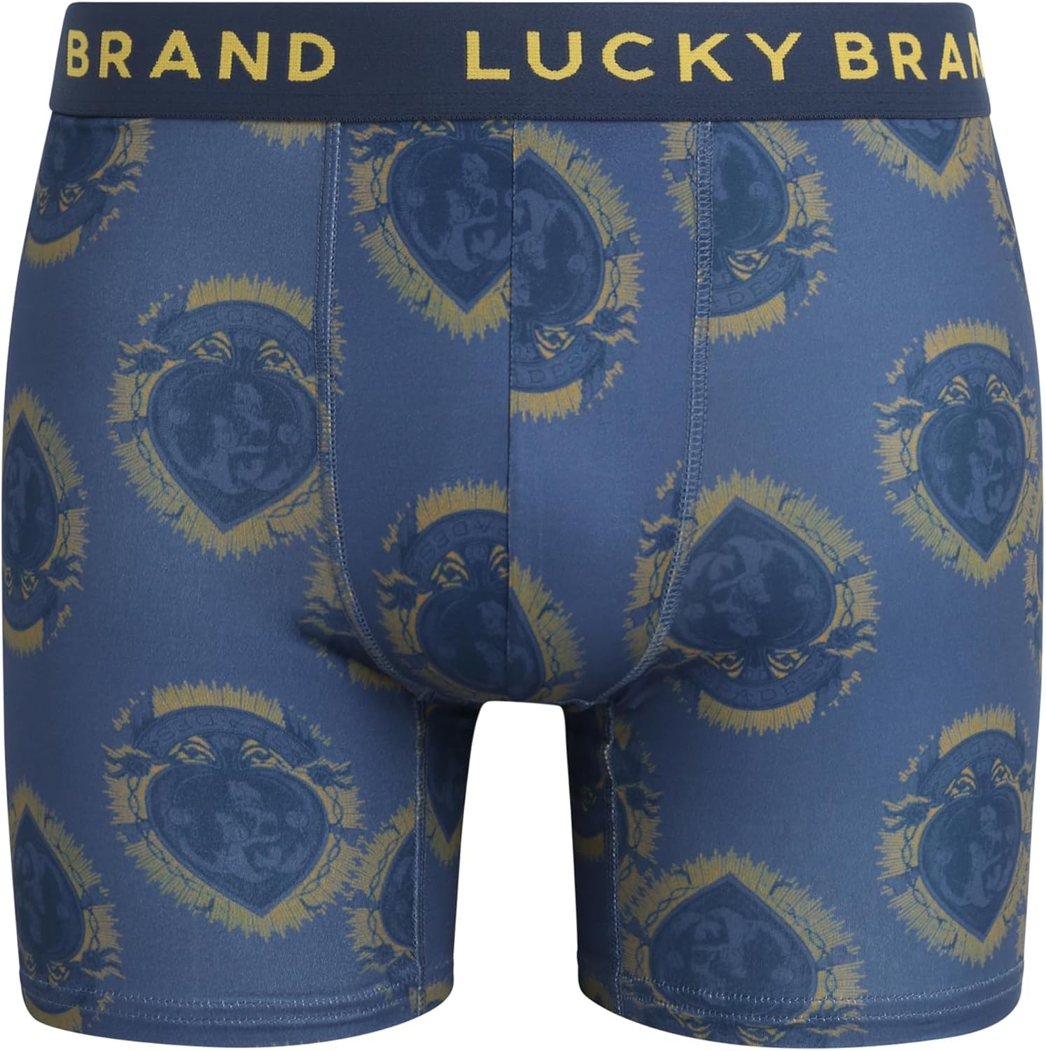 image:imageLucky Brand Mens Boxer Briefs  4 Pack Athletic Boxer Briefs for Men Soft Stretch Mens Underwear with Pouch 6 InseamMoon IndigoGreenVintage Indigo PrintMood Indigo