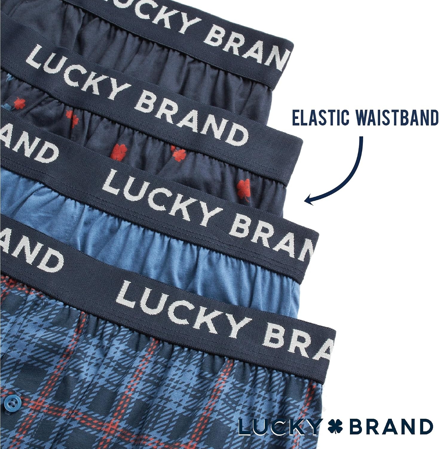 image:imageLucky Brand Mens Boxer Briefs 4 Pack Soft Knit Underwear with Button Fly Smooth Support That Keeps Up with Your Day Breathable Fabric Constructed Built for Everyday ComfortIndigoMood