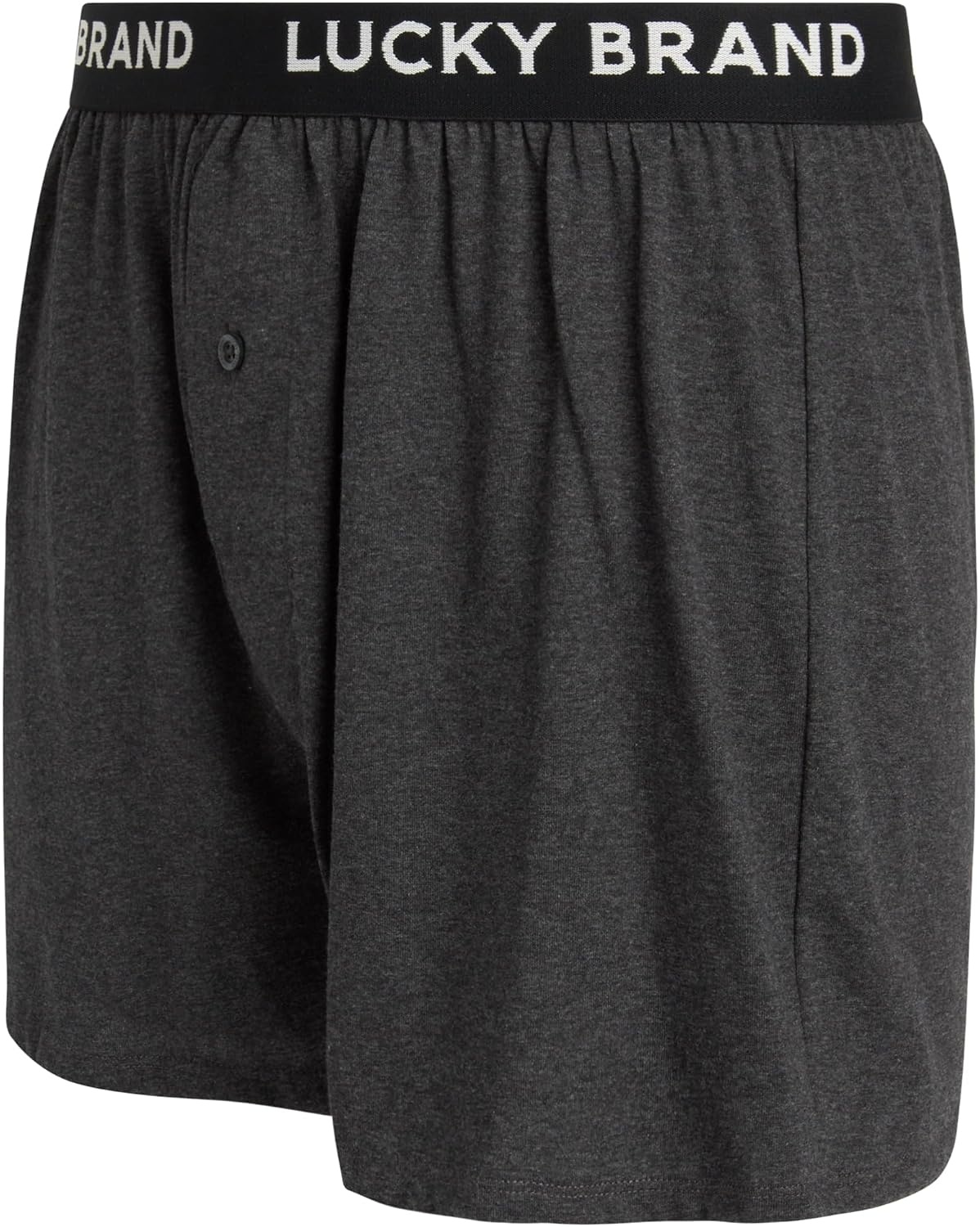 image:imageLucky Brand Mens Boxer Briefs 4 Pack Soft Knit Underwear with Button Fly Smooth Support That Keeps Up with Your Day Breathable Fabric Constructed Built for Everyday ComfortBlackHeather GreyJet