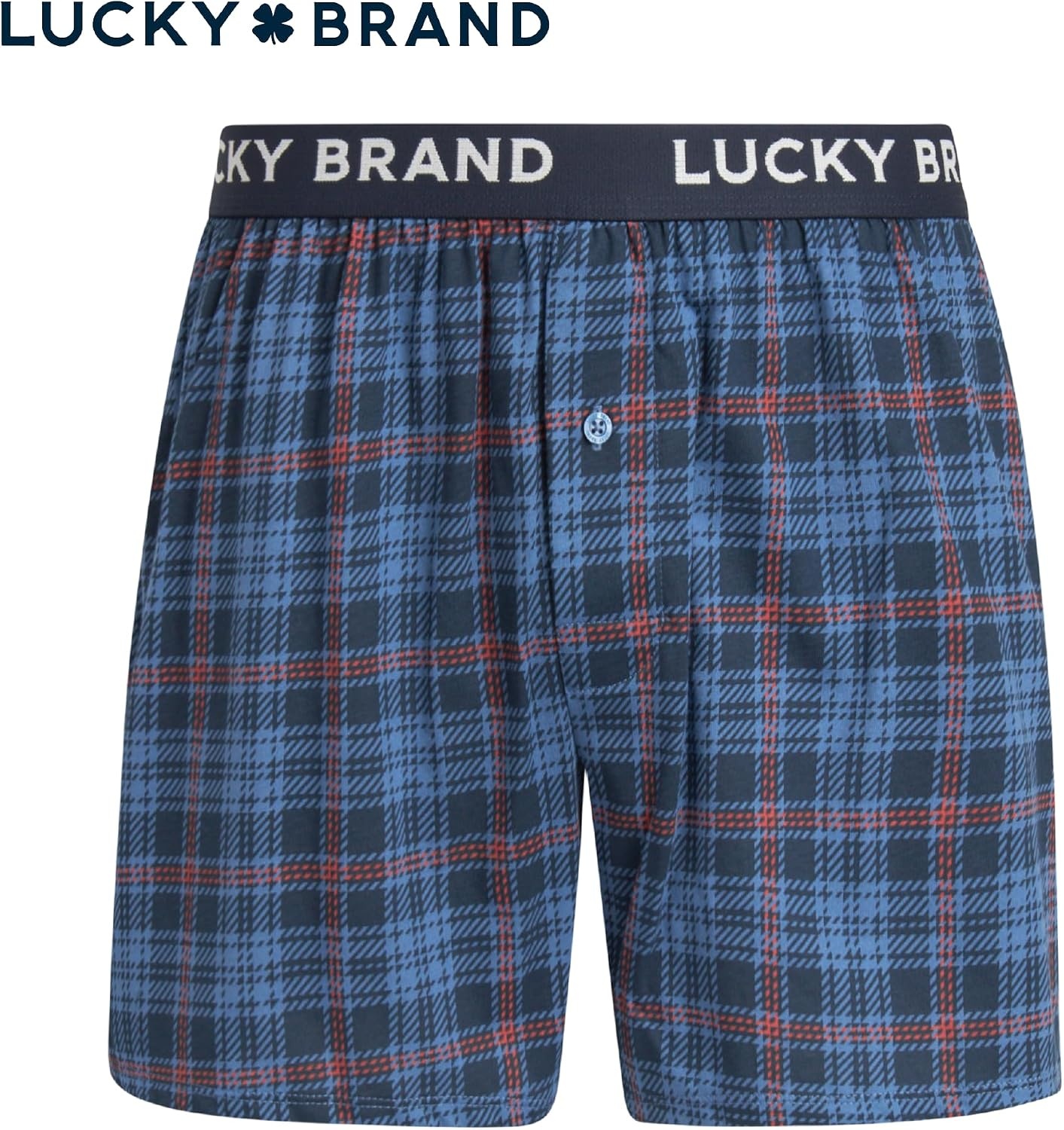 image:imageLucky Brand Mens Boxer Briefs 4 Pack Soft Knit Underwear with Button Fly Smooth Support That Keeps Up with Your Day Breathable Fabric Constructed Built for Everyday ComfortIndigoMood