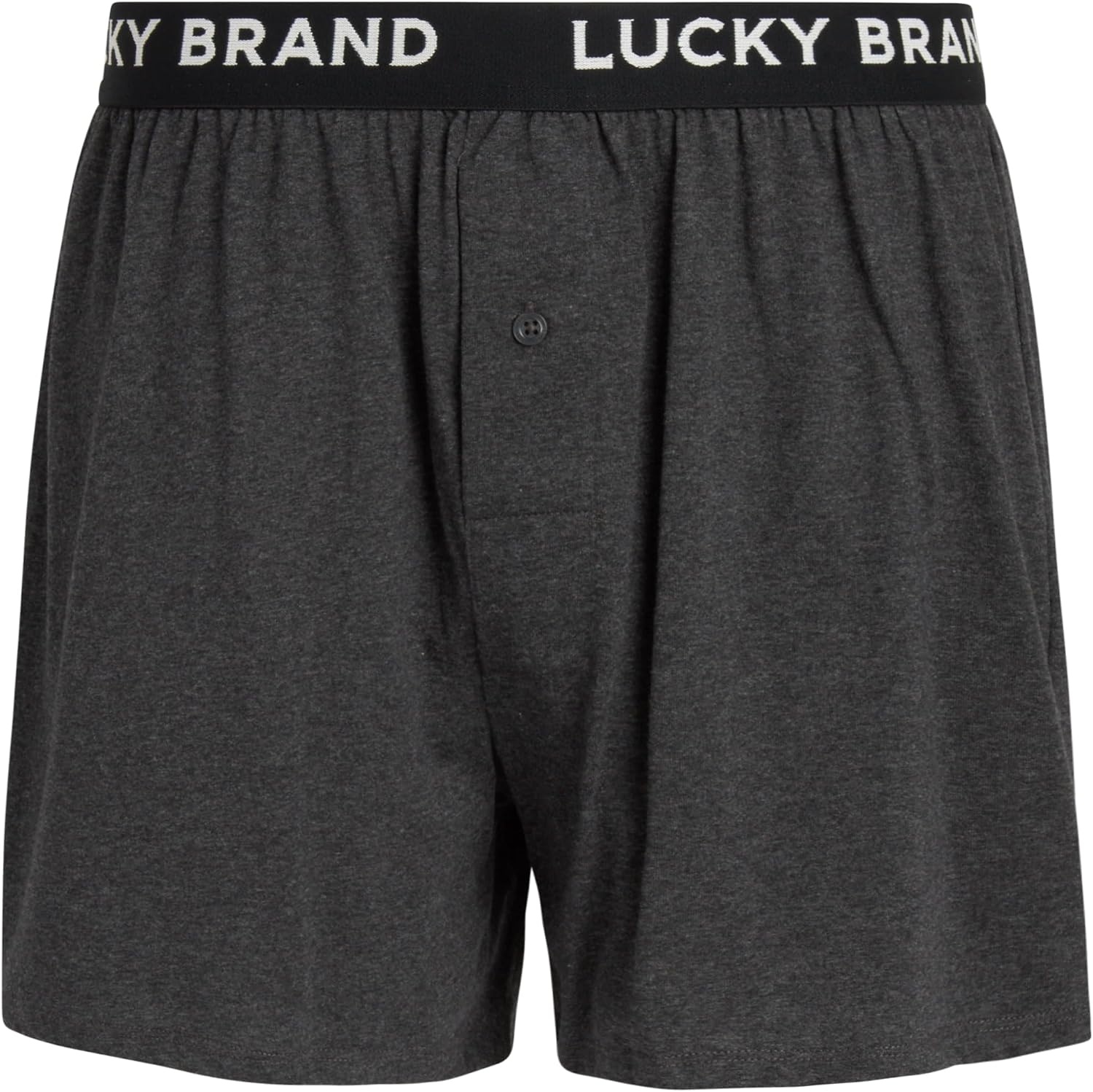 image:imageLucky Brand Mens Boxer Briefs 4 Pack Soft Knit Underwear with Button Fly Smooth Support That Keeps Up with Your Day Breathable Fabric Constructed Built for Everyday ComfortBlackHeather GreyJet