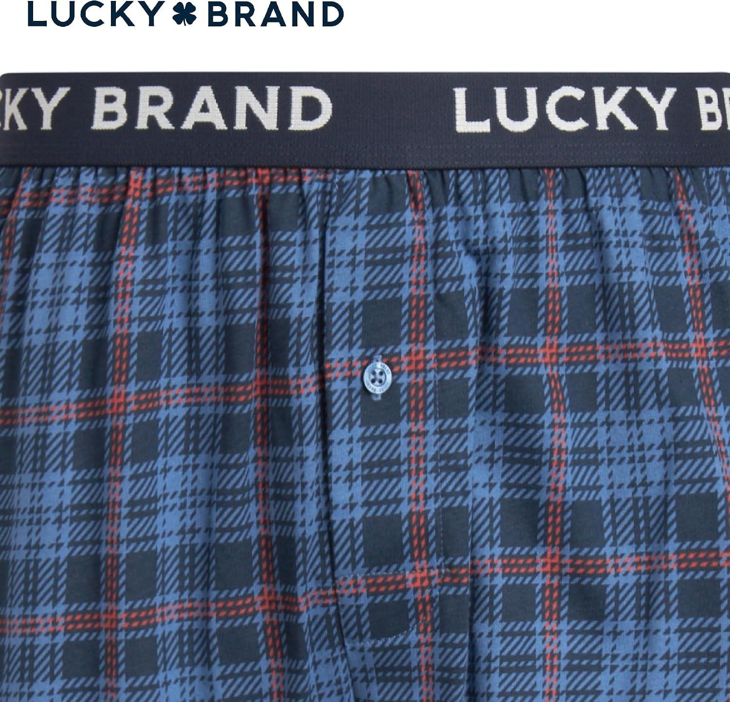 image:imageLucky Brand Mens Boxer Briefs 4 Pack Soft Knit Underwear with Button Fly Smooth Support That Keeps Up with Your Day Breathable Fabric Constructed Built for Everyday ComfortIndigoMood