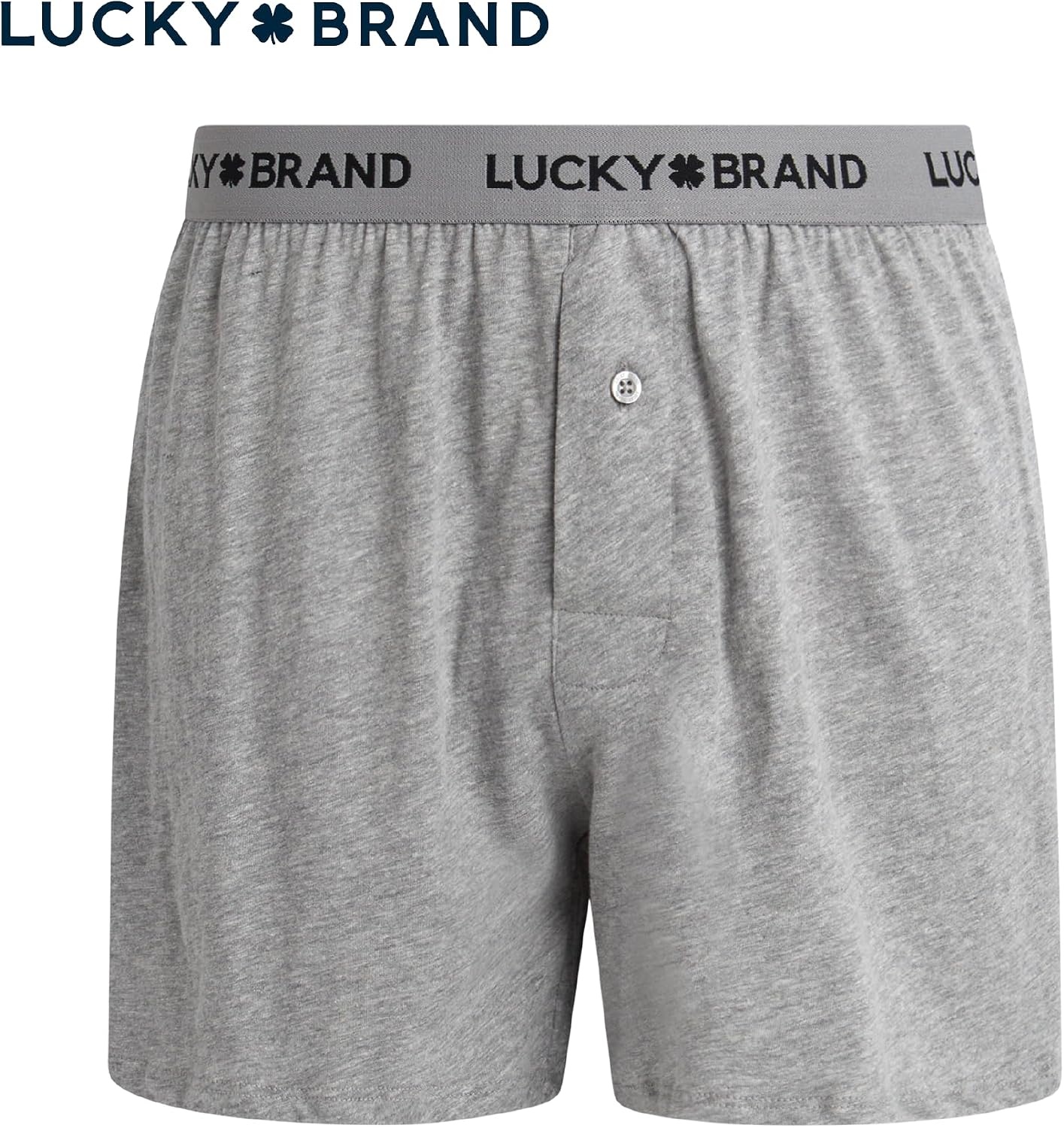 image:imageLucky Brand Mens Boxer Briefs 4 Pack Soft Knit Underwear with Button Fly Smooth Support That Keeps Up with Your Day Breathable Fabric Constructed Built for Everyday ComfortJet BlackGrey HeatherCharcoal Heather