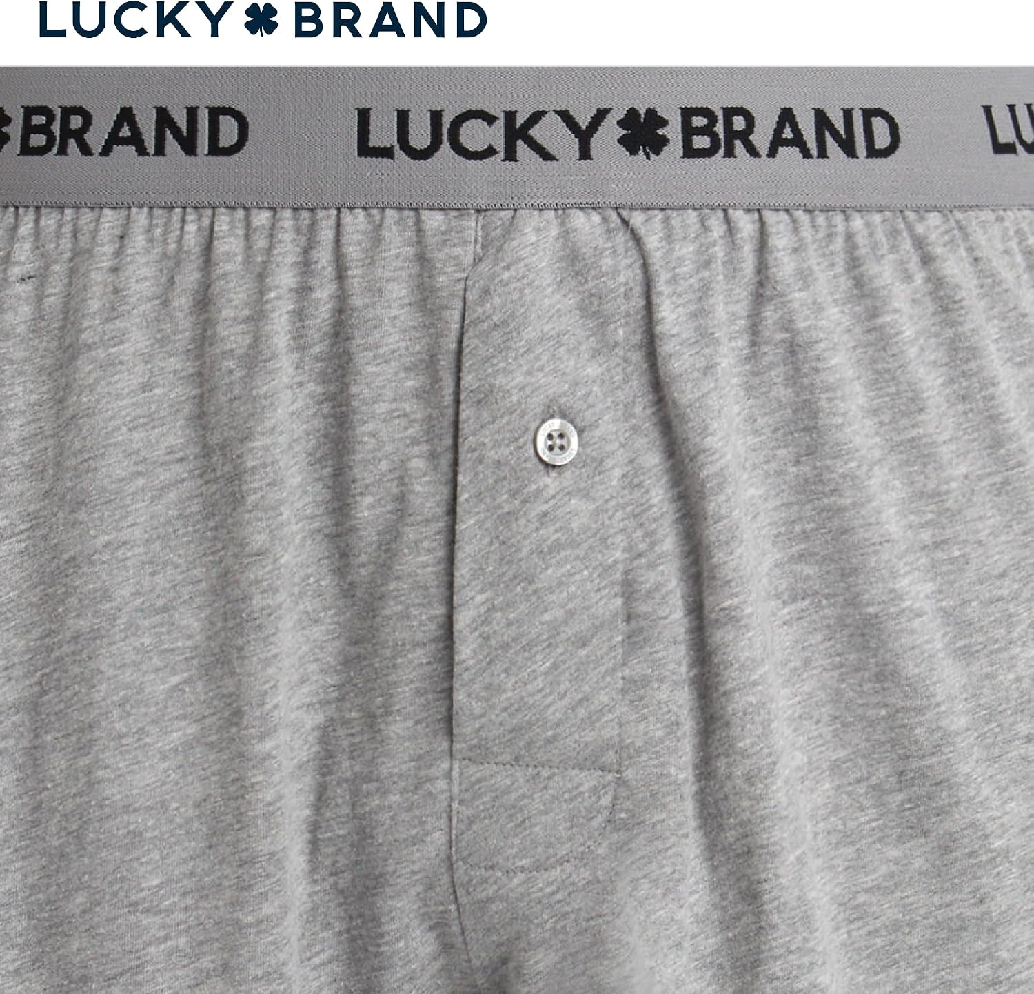image:imageLucky Brand Mens Boxer Briefs 4 Pack Soft Knit Underwear with Button Fly Smooth Support That Keeps Up with Your Day Breathable Fabric Constructed Built for Everyday ComfortJet BlackGrey HeatherCharcoal Heather