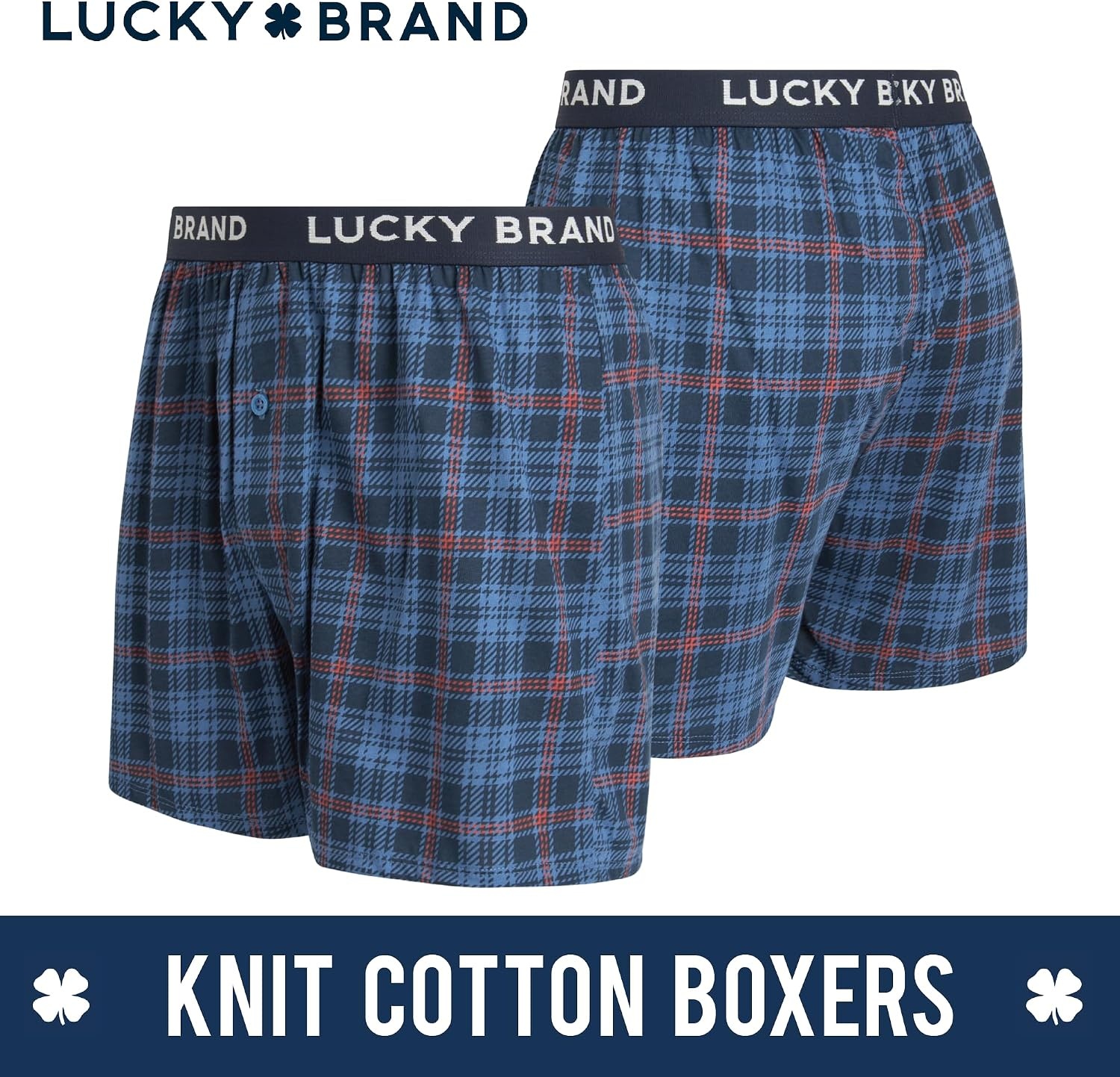 image:imageLucky Brand Mens Boxer Briefs 4 Pack Soft Knit Underwear with Button Fly Smooth Support That Keeps Up with Your Day Breathable Fabric Constructed Built for Everyday ComfortIndigoMood