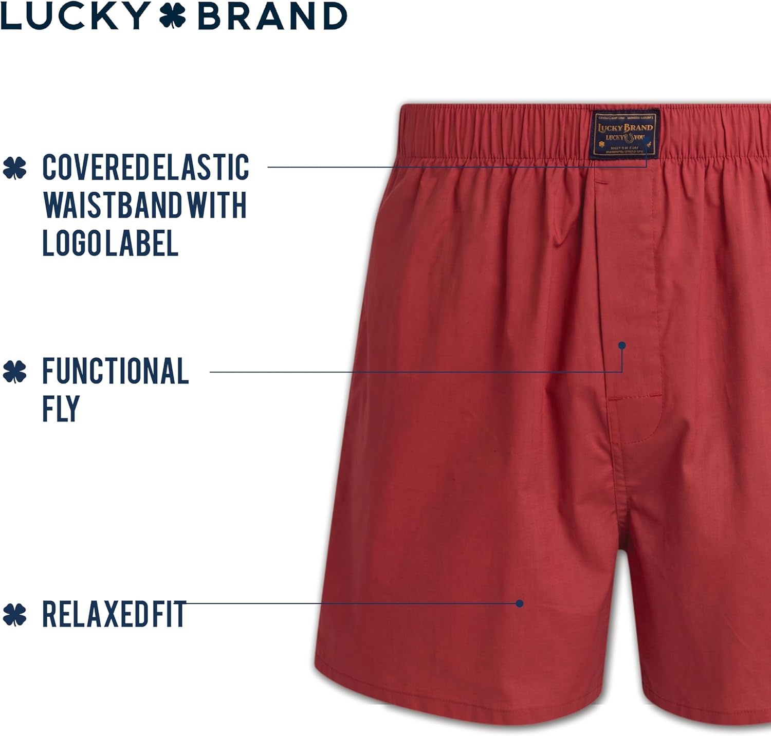 image:imageLucky Brand Mens Boxer Shorts 6 Pack Soft Cotton Relaxed Fit 4 Inseam Mens Underwear Boxers with Functional FlyMarsala RedIndigo PrintPlaid