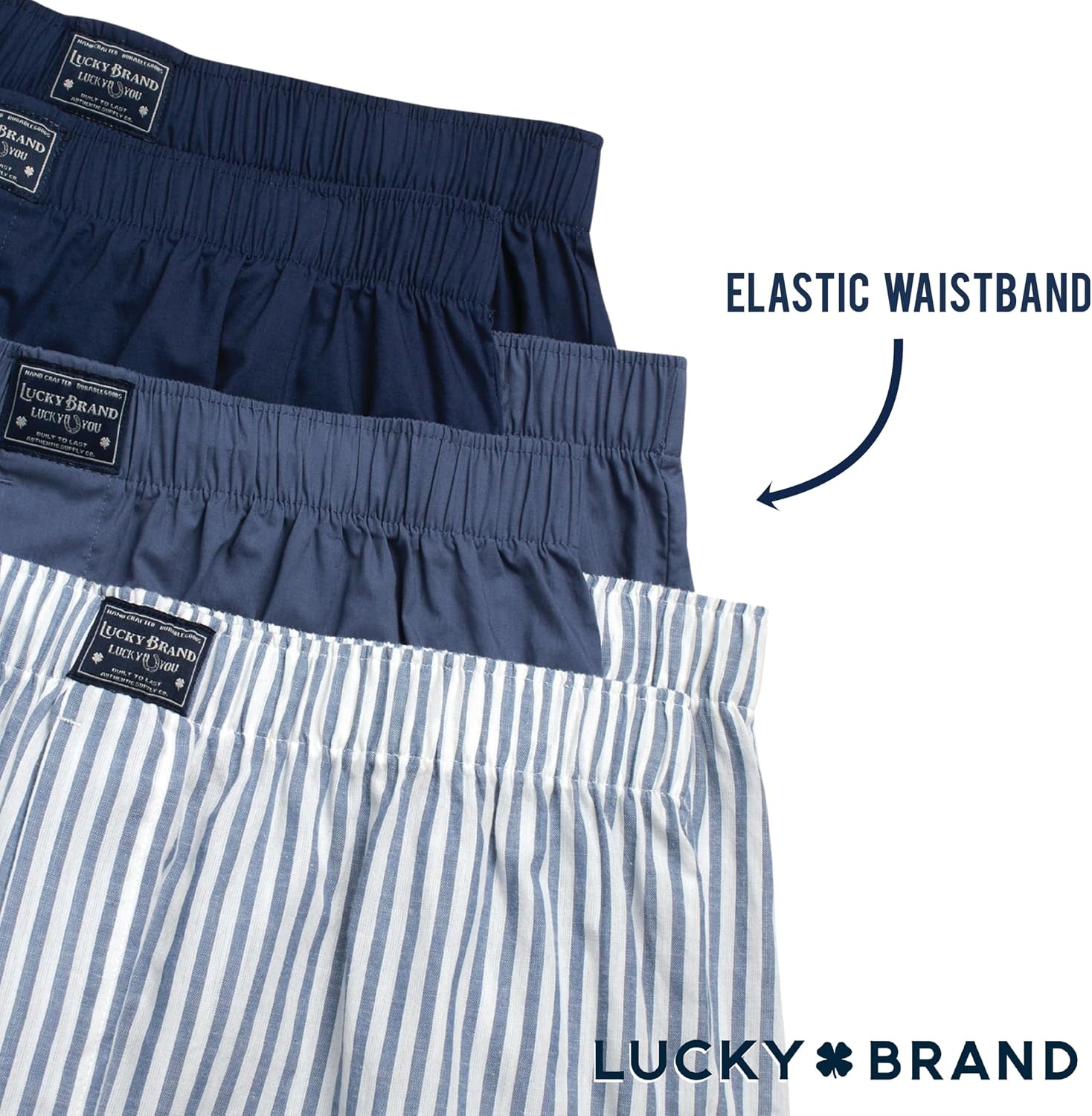 image:imageLucky Brand Mens Boxer Shorts 6 Pack Soft Cotton Relaxed Fit 4 Inseam Mens Underwear Boxers with Functional FlyMood IndigoVintage IndigoVertical Stripes