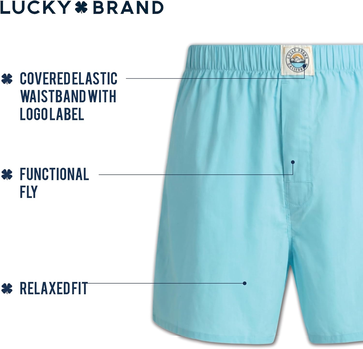 image:imageLucky Brand Mens Boxer Shorts 6 Pack Soft Cotton Relaxed Fit 4 Inseam Mens Underwear Boxers with Functional FlyPlaidMood IndigoSea Angel