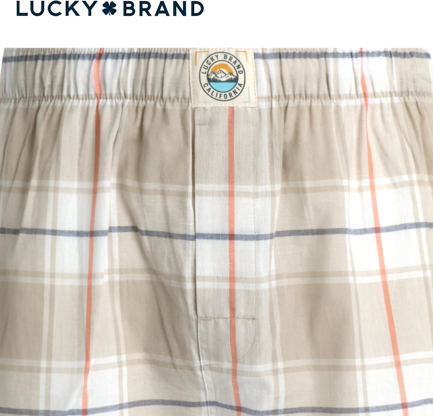image:imageLucky Brand Mens Boxer Shorts 6 Pack Soft Cotton Relaxed Fit 4 Inseam Mens Underwear Boxers with Functional FlyPlaidVintage Indigo PrintIndigo