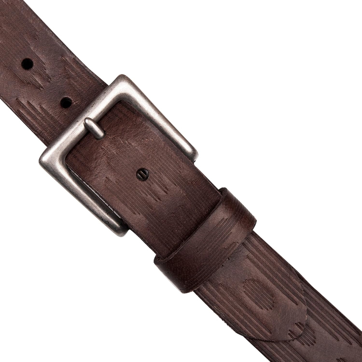 image:imageLucky Brand Mens Genuine Leather Belt Classic Casual Everyday Western American Heritage Metal BuckleAztec Embossed Brown