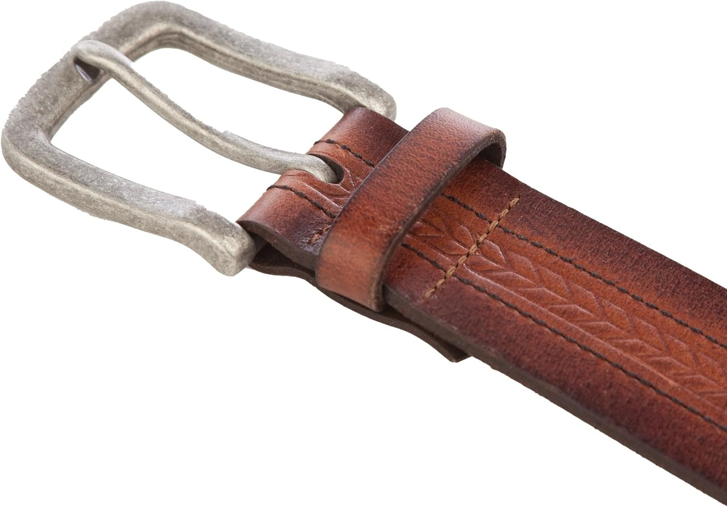 image:imageLucky Brand Mens Genuine Leather Belt Classic Casual Everyday Western American Heritage Metal BuckleChevron Brown