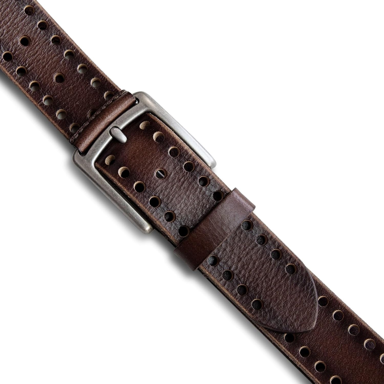 image:imageLucky Brand Mens Genuine Leather Belt Classic Casual Everyday Western American Heritage Metal BucklePerforated Brown