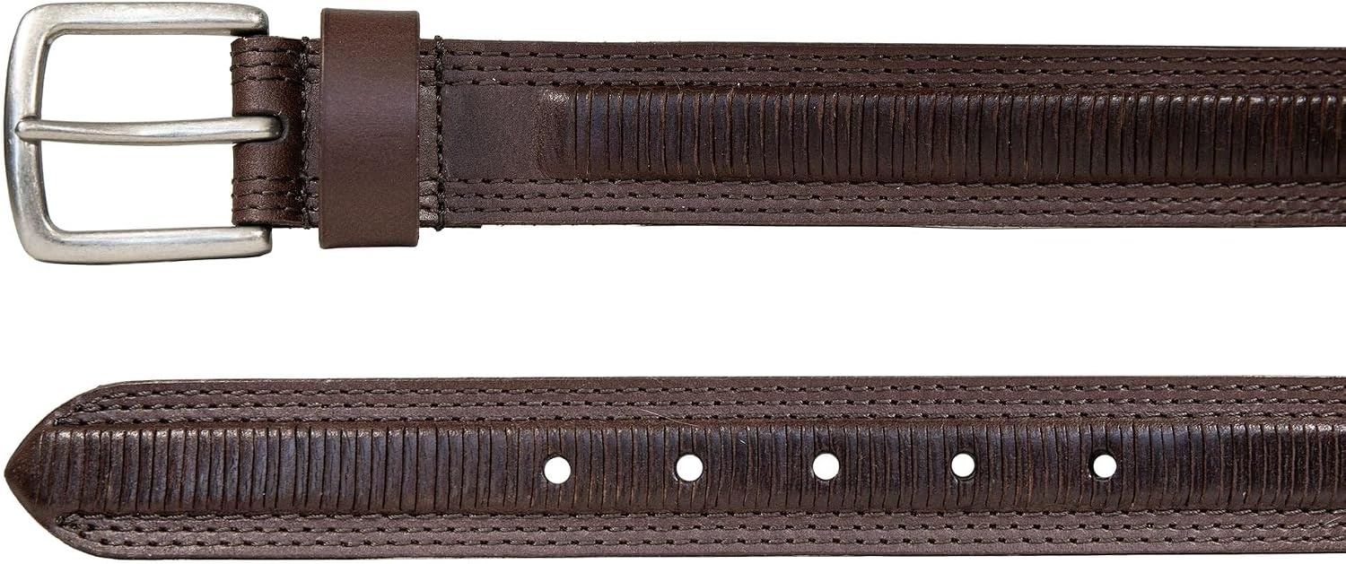 image:imageLucky Brand Mens Genuine Leather Belt Classic Casual Everyday Western American Heritage Metal BuckleStitched Brown
