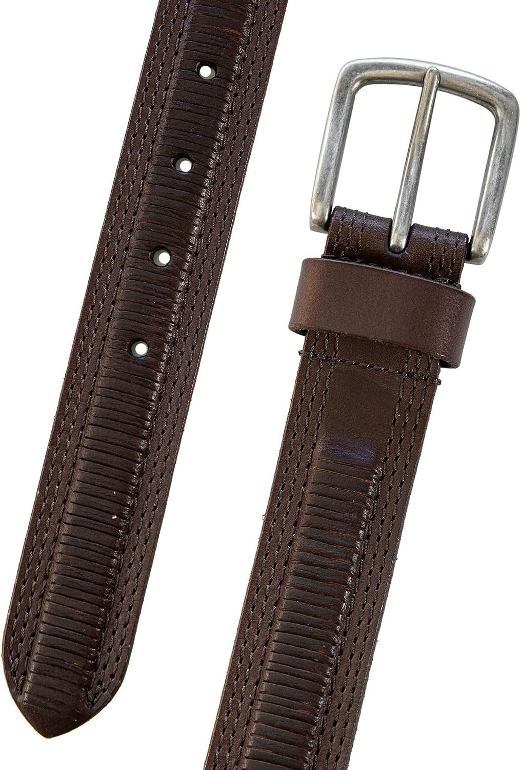image:imageLucky Brand Mens Genuine Leather Belt Classic Casual Everyday Western American Heritage Metal BuckleStitched Brown