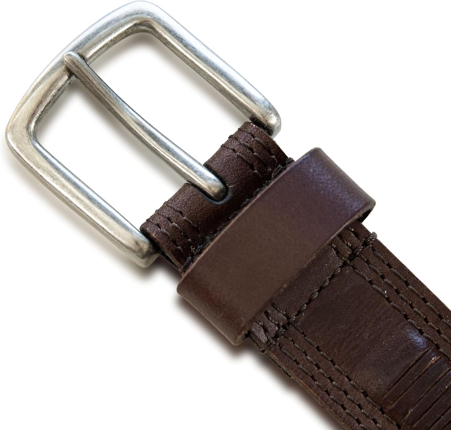 image:imageLucky Brand Mens Genuine Leather Belt Classic Casual Everyday Western American Heritage Metal BuckleStitched Brown