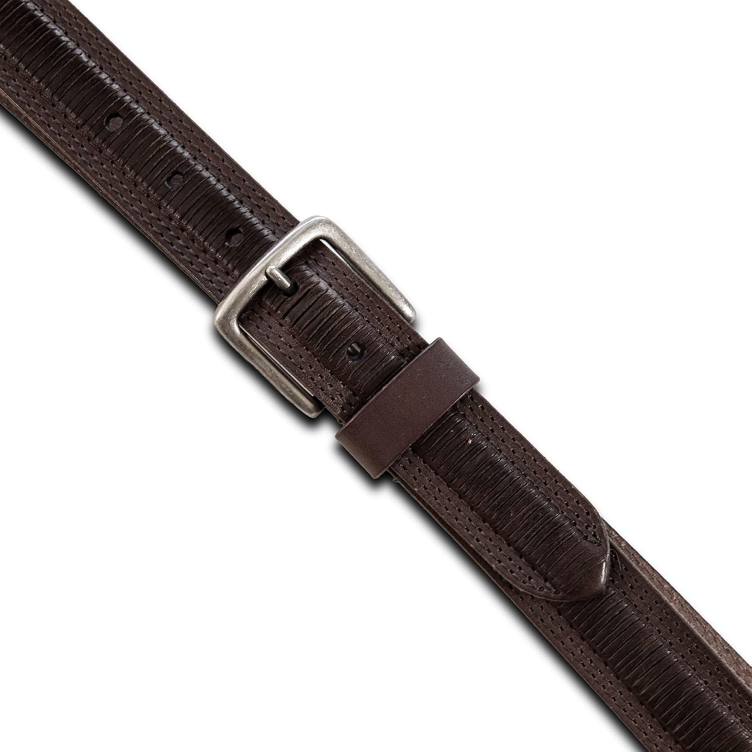 image:imageLucky Brand Mens Genuine Leather Belt Classic Casual Everyday Western American Heritage Metal BuckleStitched Brown