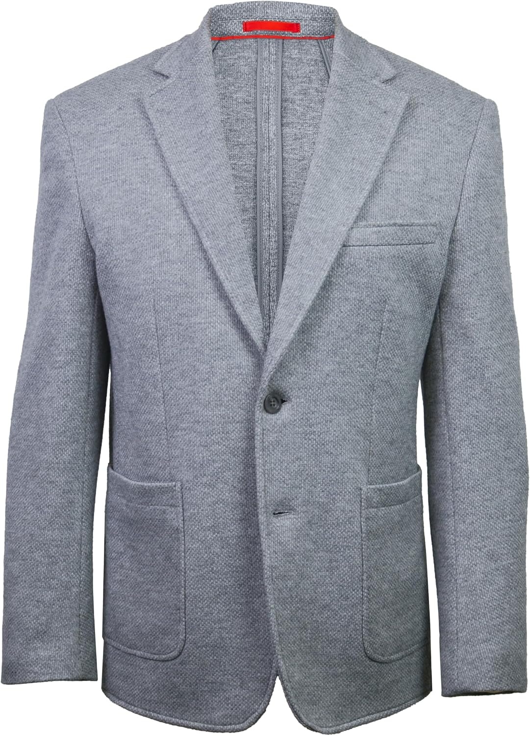 image:imageLucky Brand Mens Grey Solid Sport Coat Slim Fit Unstructured 2Button Notch Collar Patch Pockets Side Vents