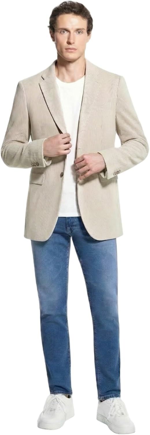 image:imageLucky Brand Mens Heather Knit Sport Coat Slim Fit Plaid Pattern 2 Button Notch CollarTan