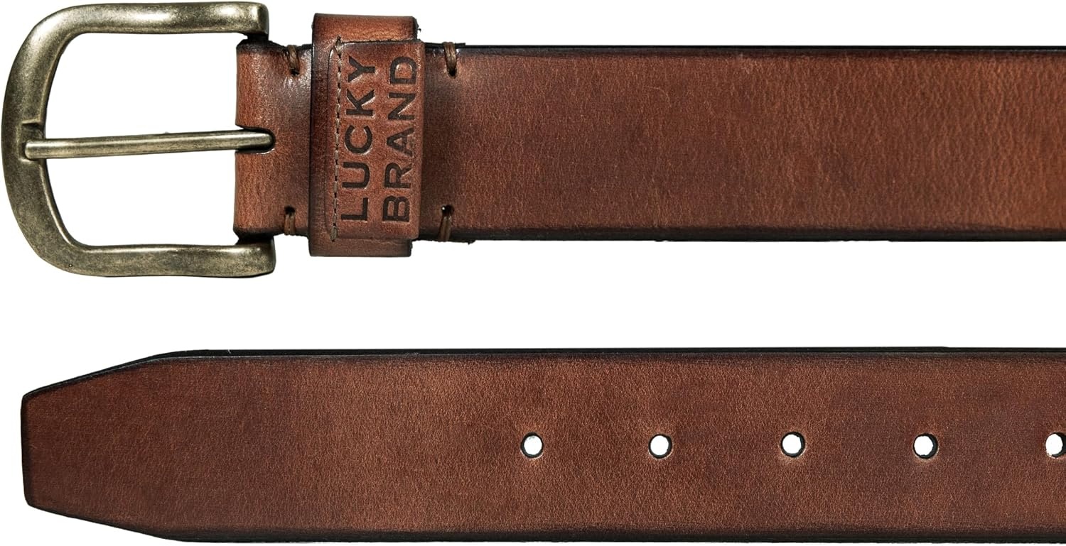 image:imageLucky Brand Mens Jeans Leather Belt Classic Casual Dress Everyday American Heritage Genuine Leather Metal BuckleClassic Tan