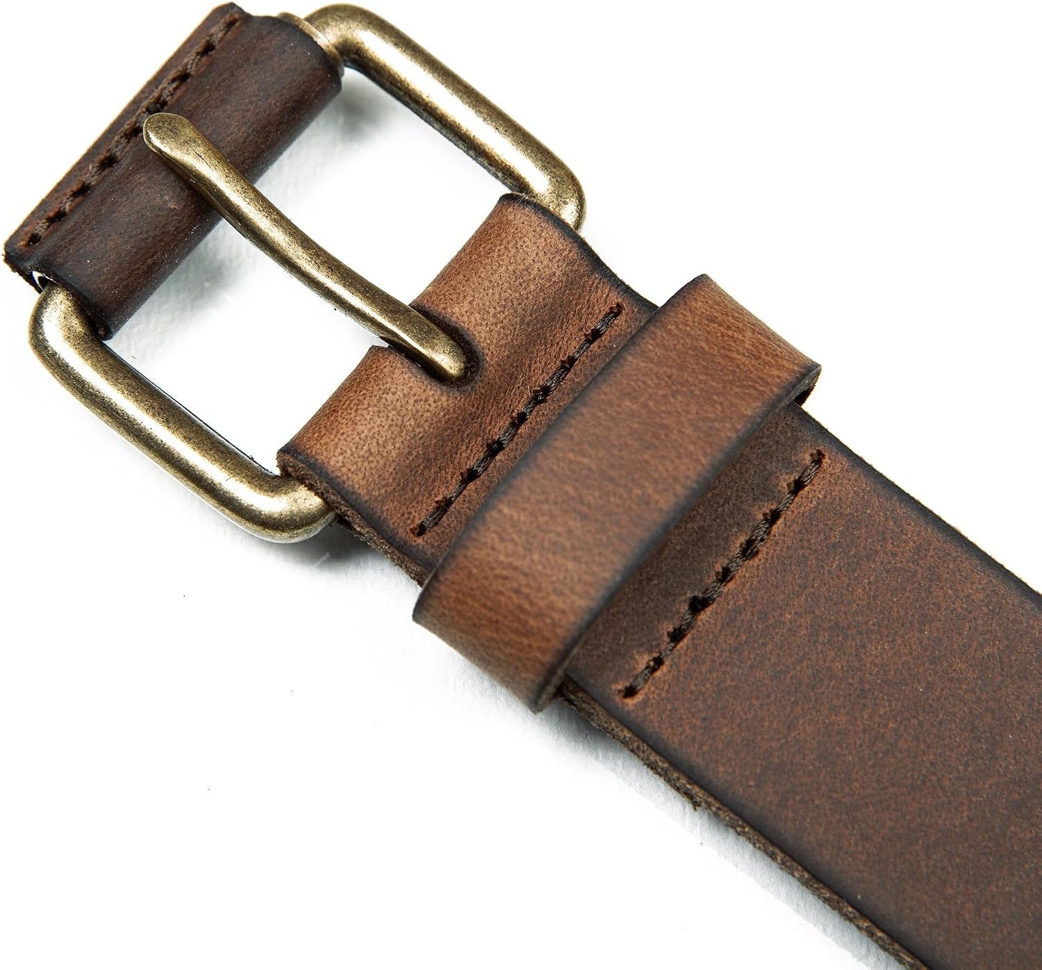 image:imageLucky Brand Mens Jeans Leather Belt Classic Casual Dress Everyday American Heritage Genuine Leather Metal BuckleCovered Roller Dark Brown