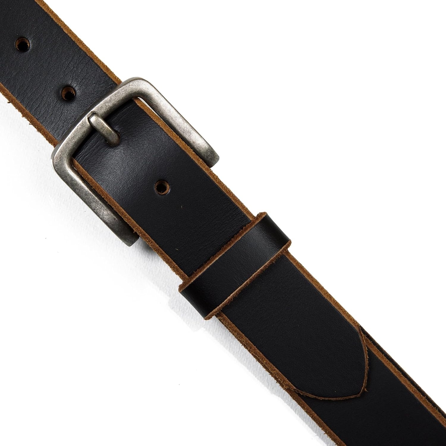 image:imageLucky Brand Mens Jeans Leather Belt Classic Casual Dress Everyday American Heritage Genuine Leather Metal BuckleRaw Edge Black