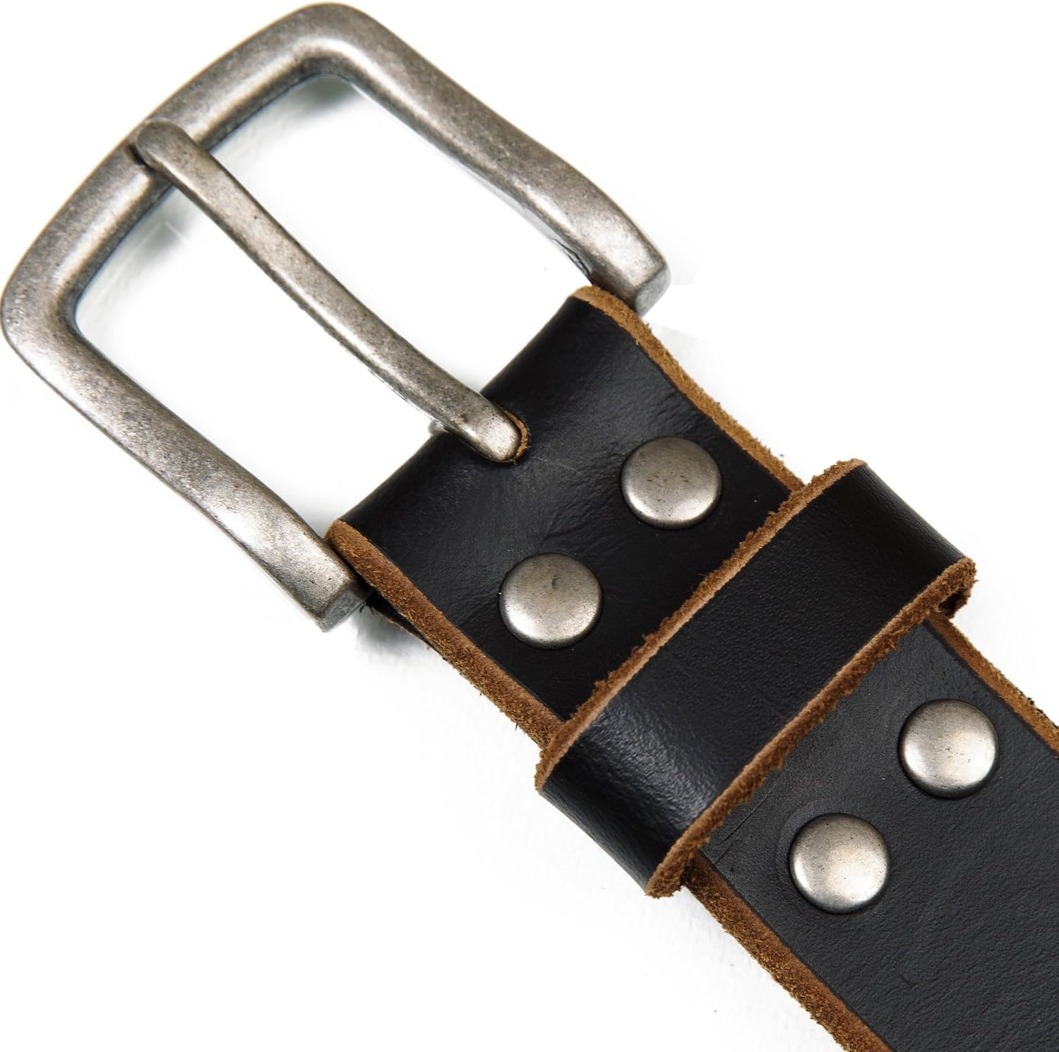 image:imageLucky Brand Mens Jeans Leather Belt Classic Casual Dress Everyday American Heritage Genuine Leather Metal BuckleRaw Edge Black