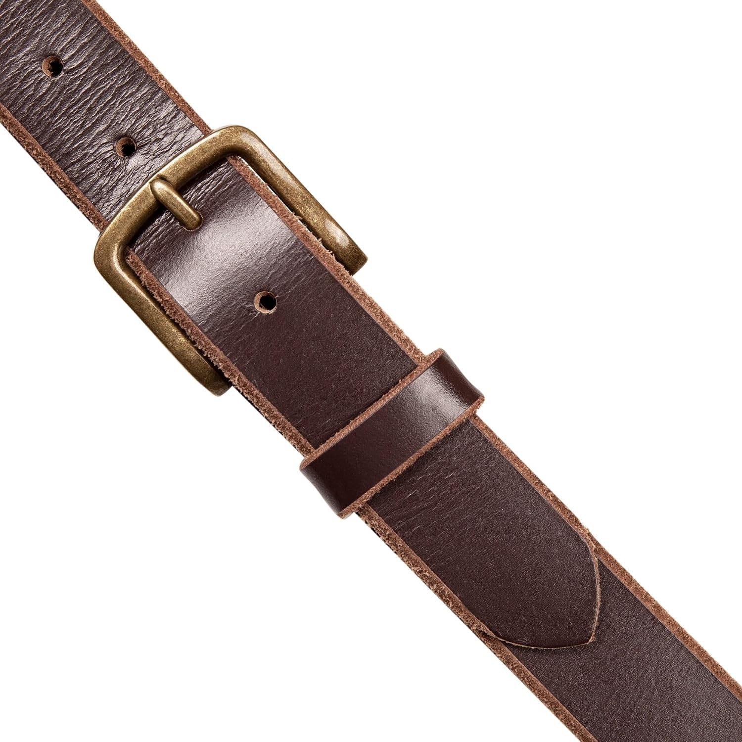 image:imageLucky Brand Mens Jeans Leather Belt Classic Casual Dress Everyday American Heritage Genuine Leather Metal BuckleRaw Edge Brown