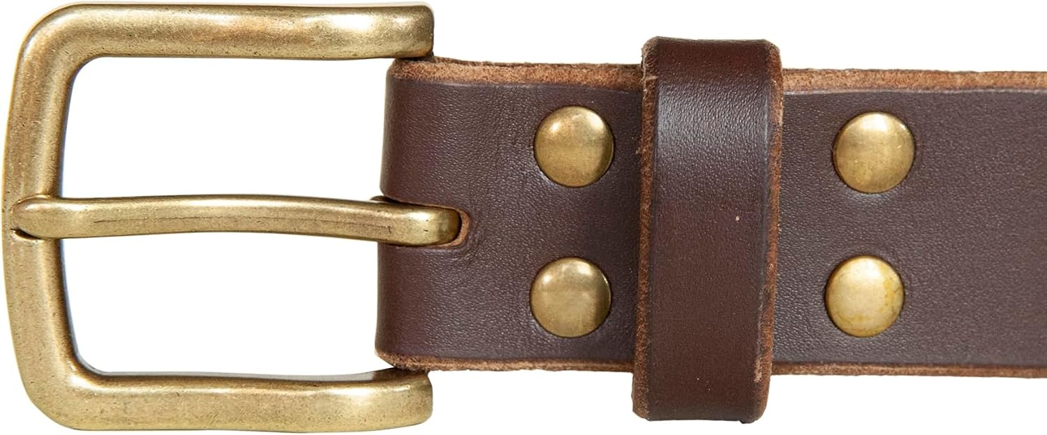 image:imageLucky Brand Mens Jeans Leather Belt Classic Casual Dress Everyday American Heritage Genuine Leather Metal BuckleRaw Edge Brown
