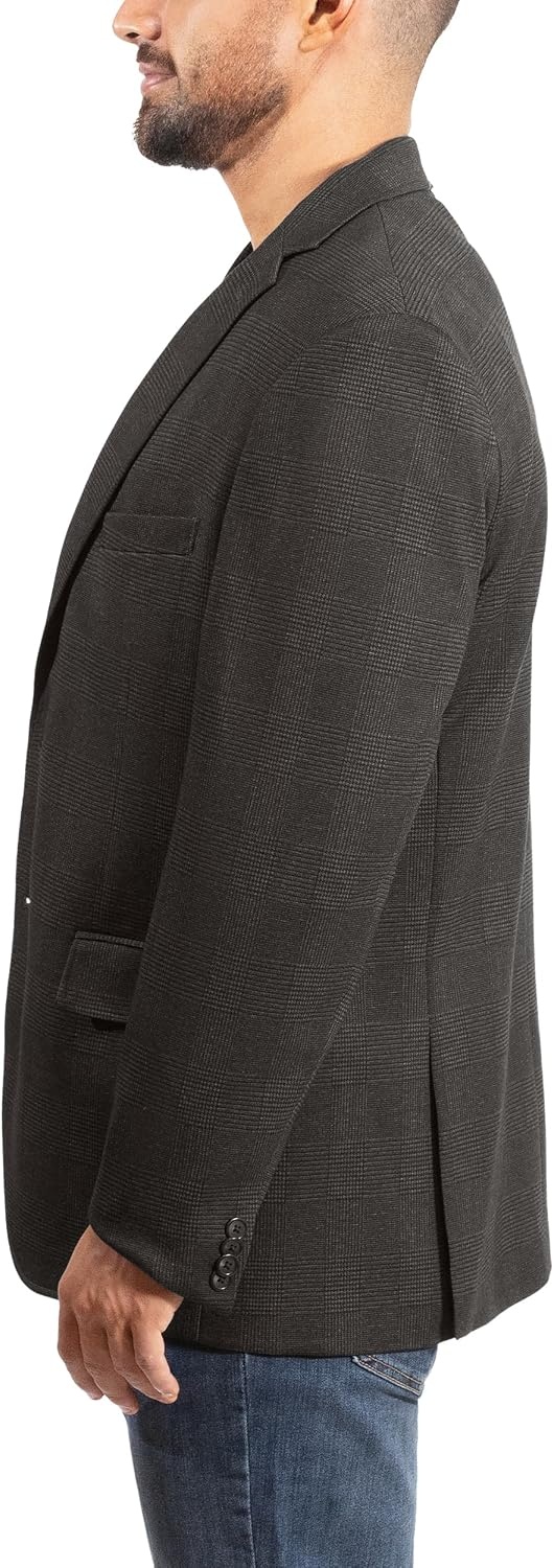 image:imageLucky Brand Mens Knit Sportcoat Slim Fit Rayon Polyester Spandex Glen Plaid Notch Collar 2 Button ClosureOlive