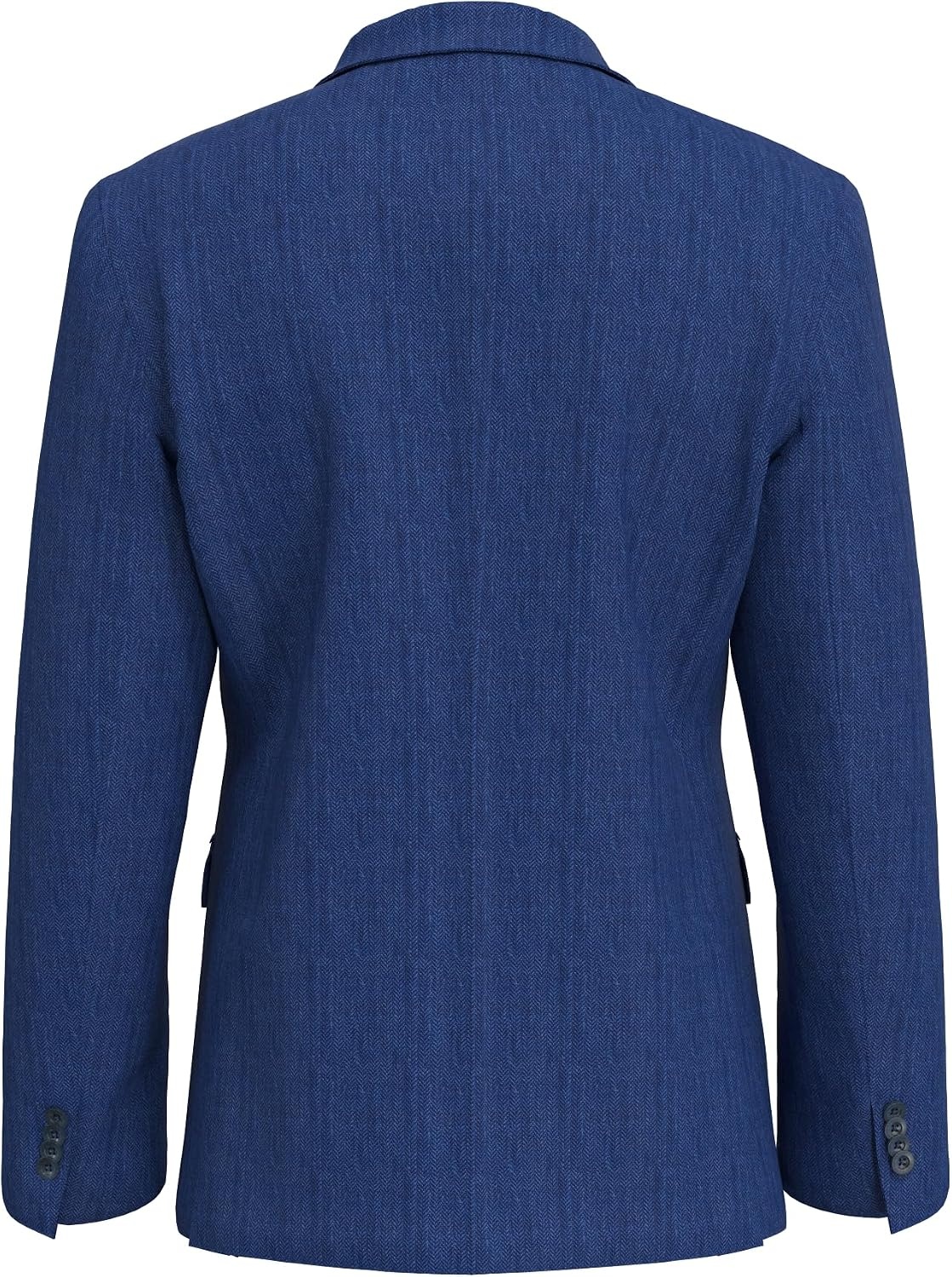 image:imageLucky Brand Mens Light Blue Herringbone Knit Sport Coat Slim Fit 2 Button Notch Collar