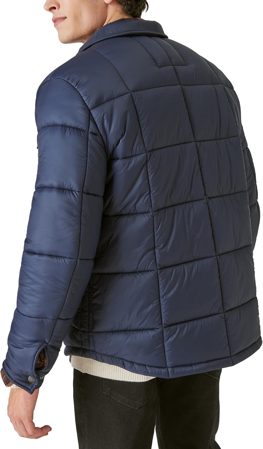 image:imageLucky Brand Mens Lucky Brand Mens Quilted Nylon Shirt JacketBlue