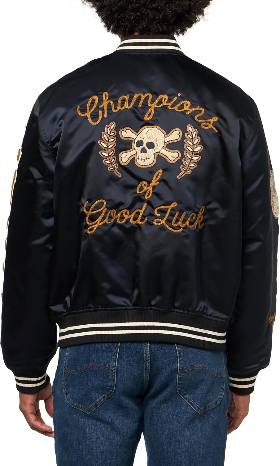 image:imageLucky Brand Mens Lucky Varsity JacketCaviar